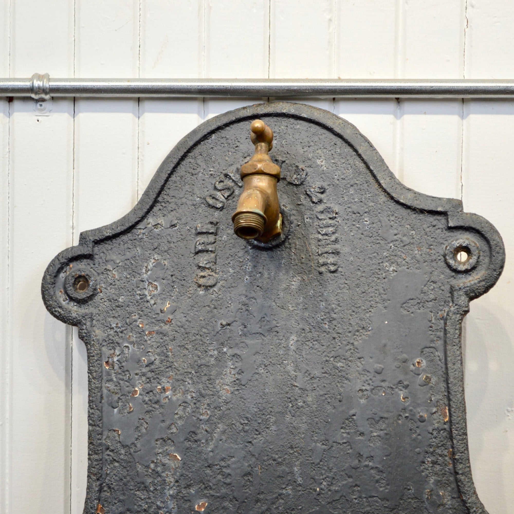 19th Century Cast Iron Lavabo/Fountain with Brass Spigot - Salvage-Garden