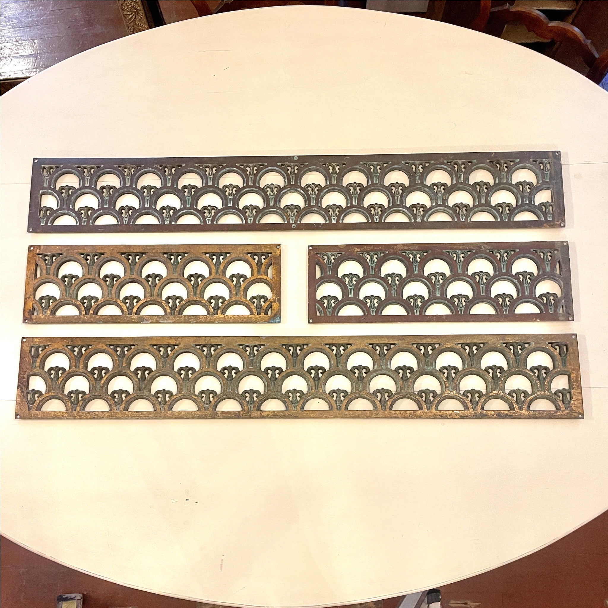 Set of 4 Oversized Art Deco Bronze Grills Circa 1920s | Architectural Salvage