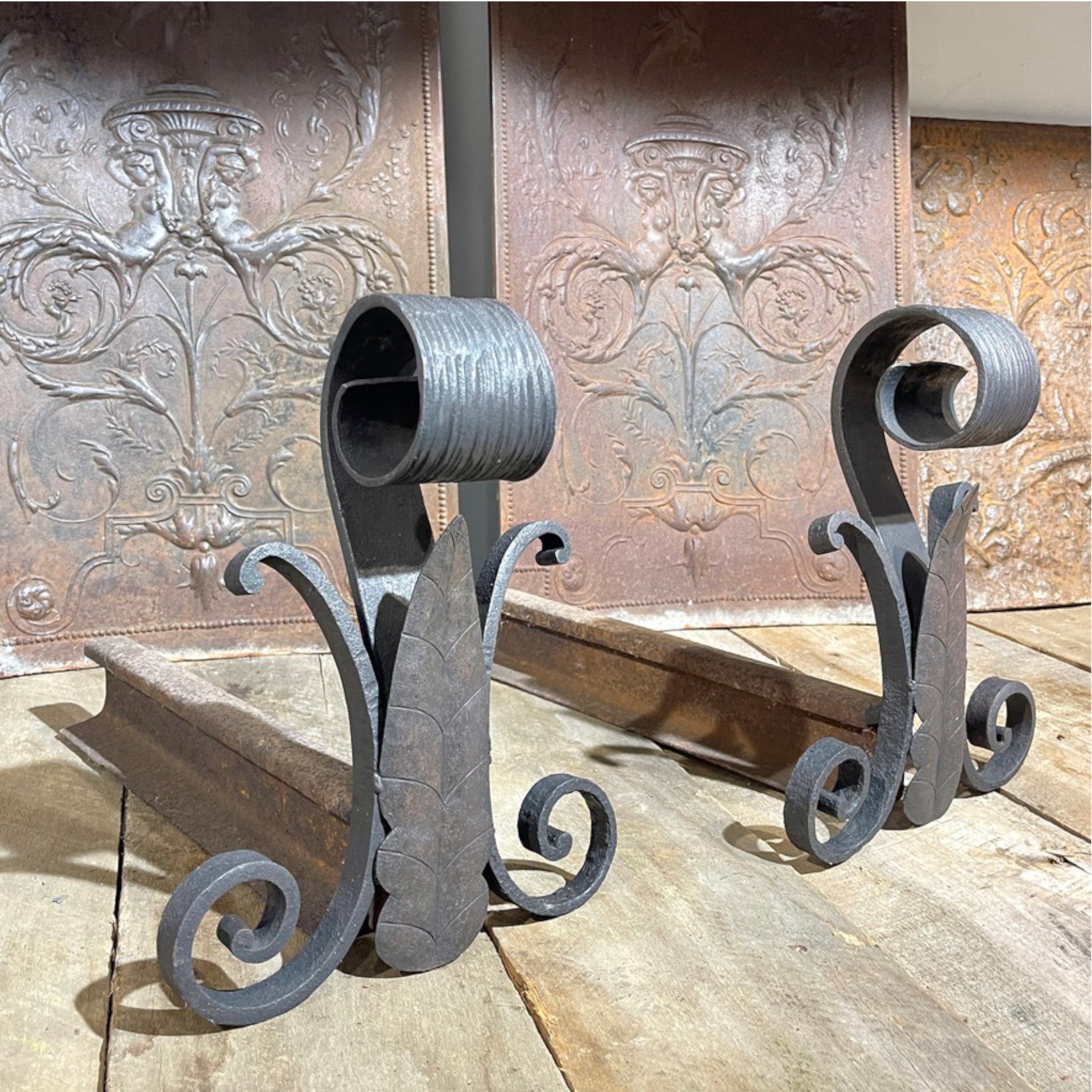 Arts & Crafts/Mission Forged and Wrought Iron Andirons