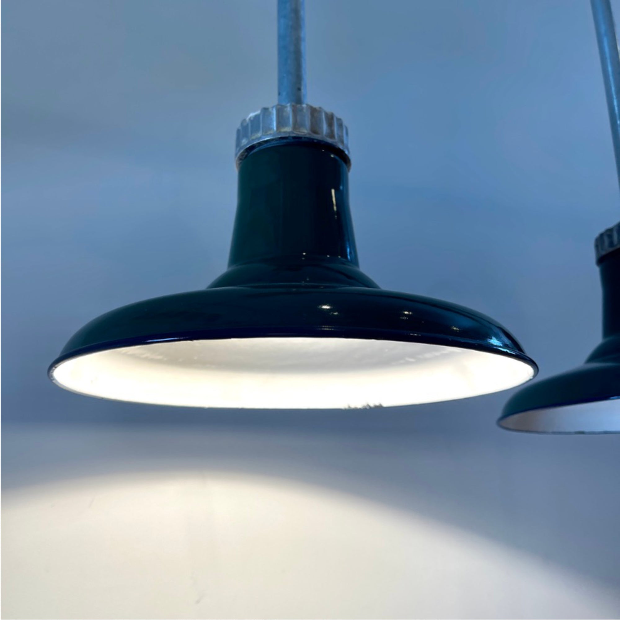 Timeless Design Vintage Benjamin Enamel Pendant Lights - Pair