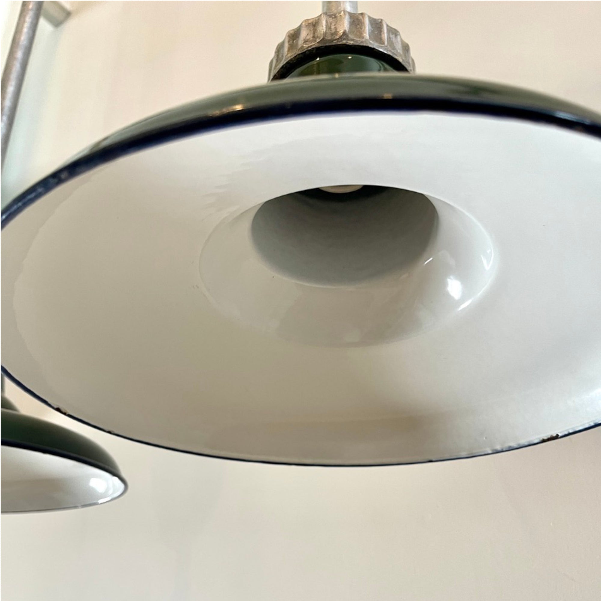 Timeless Design Vintage Benjamin Enamel Pendant Lights - Pair