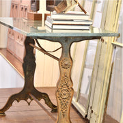 French Cast Iron Bistro Table with Quartzite Top, c.1900