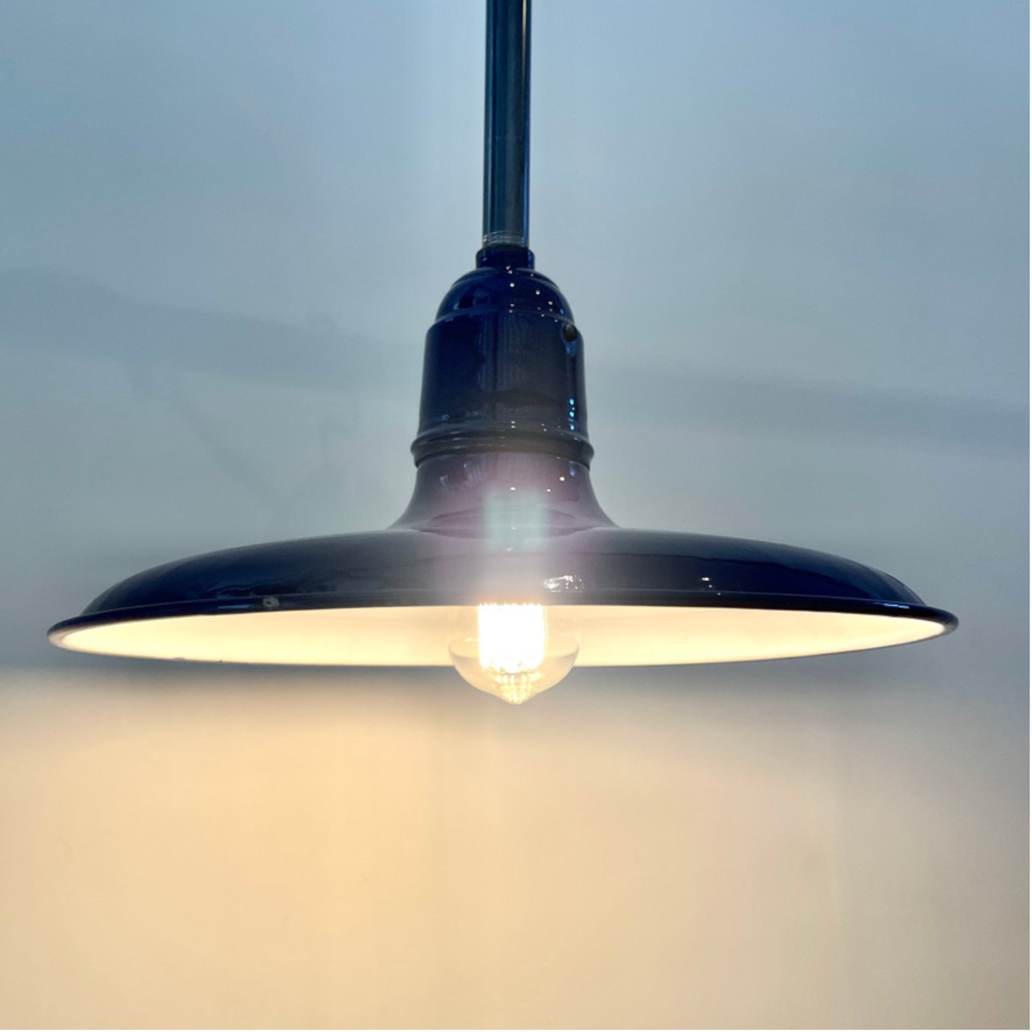 Vintage Porcelain Light in Cobalt Blue