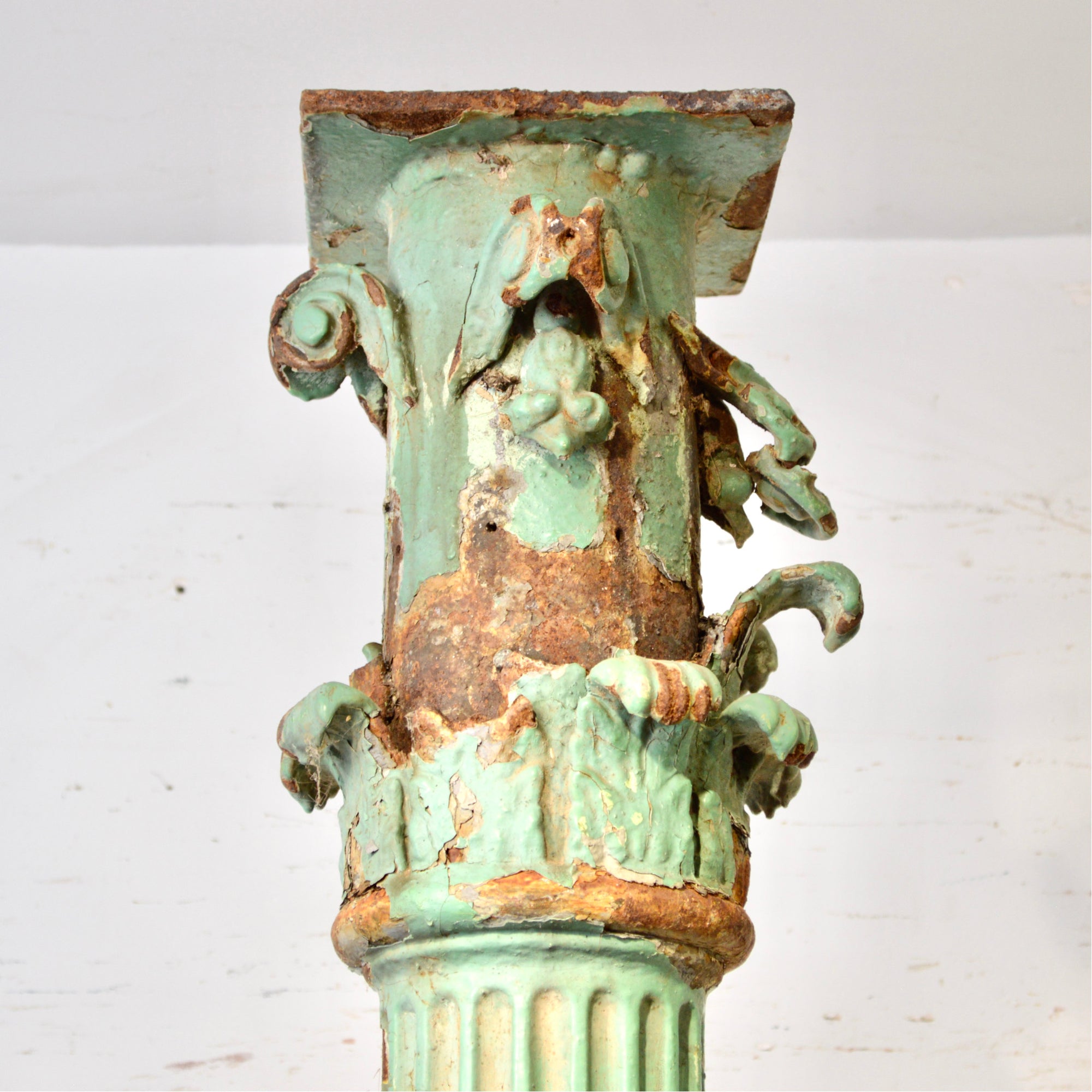 Pair of 19th Century Cast Iron Fluted Pillars with Corinthian Capitals