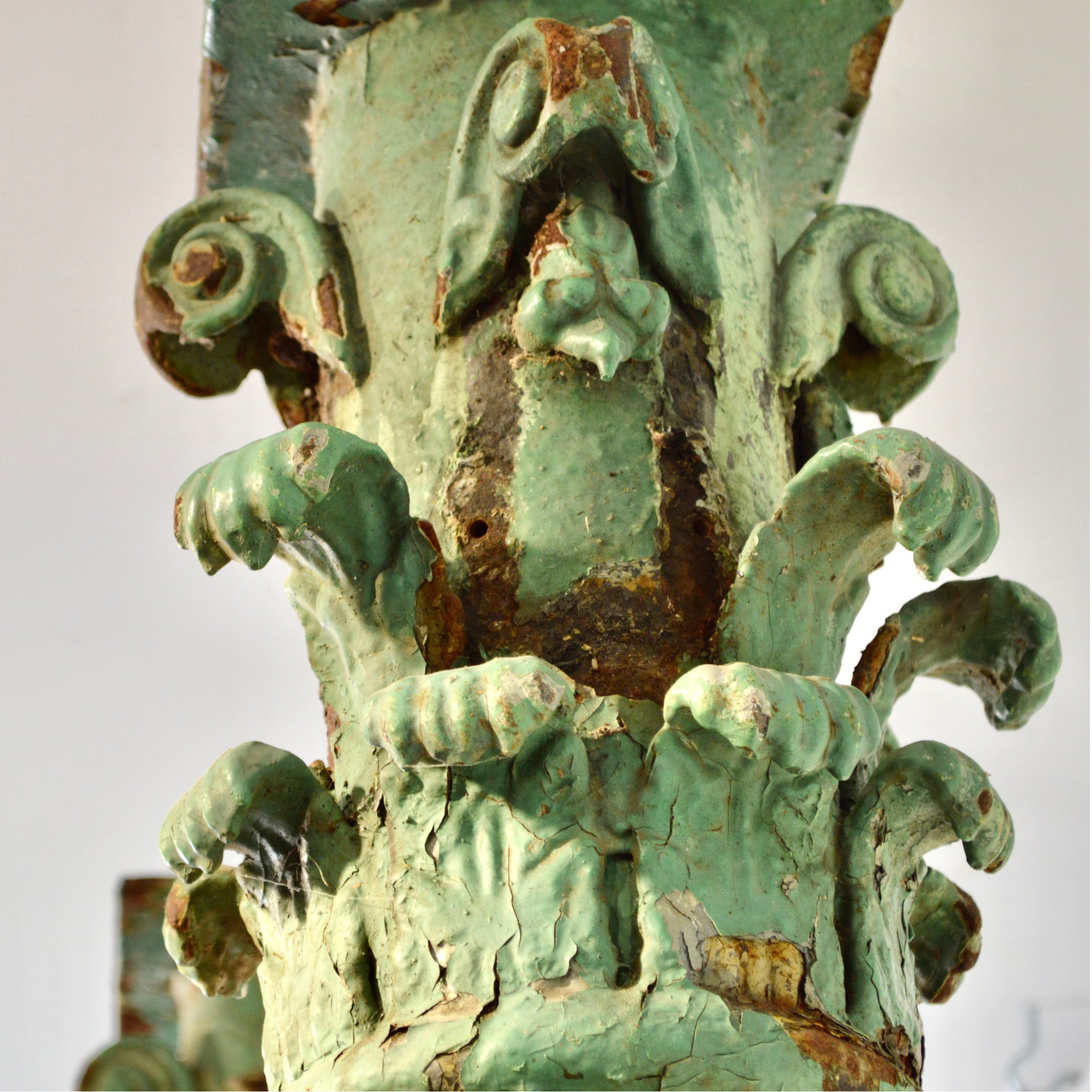 Pair of 19th Century Cast Iron Fluted Pillars with Corinthian Capitals