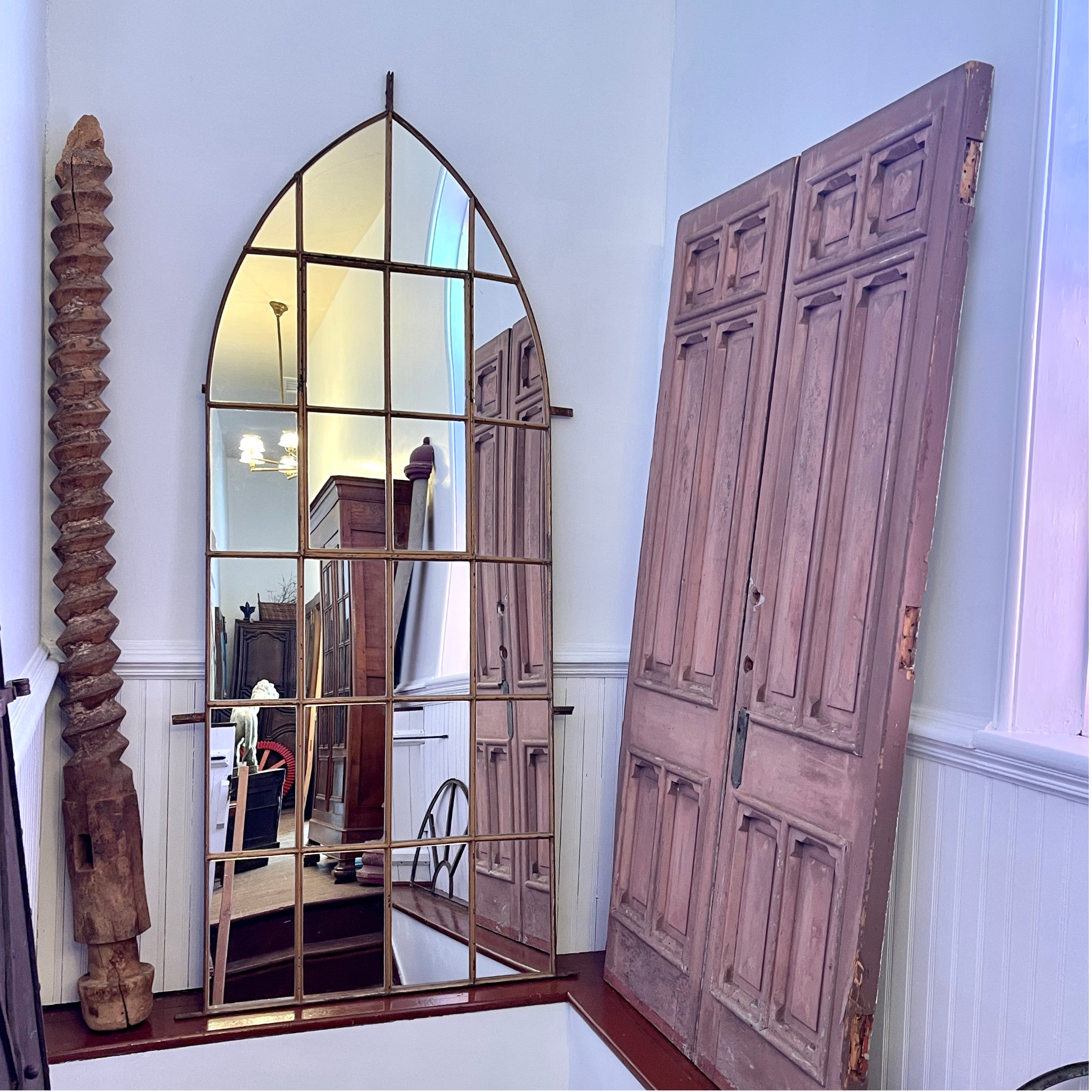 Steel Frame Window With Mirror Inserts