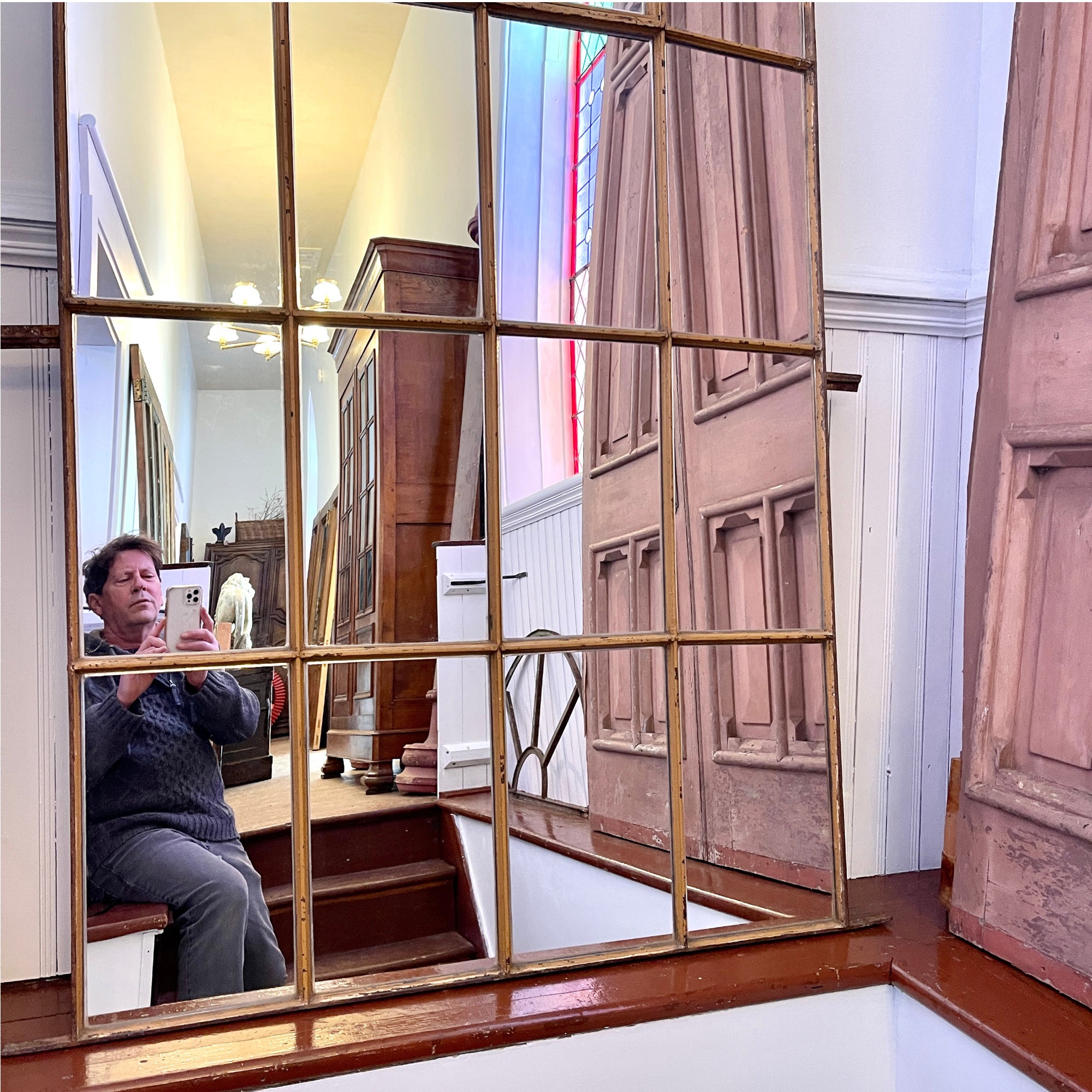 Steel Frame Window With Mirror Inserts