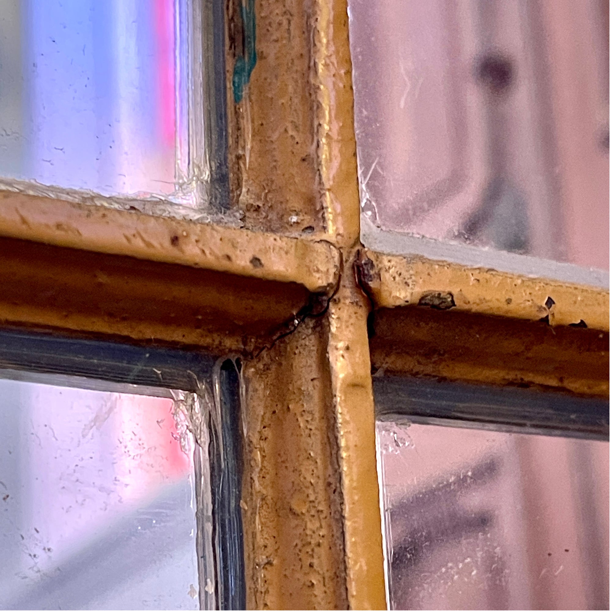 Steel Frame Window With Mirror Inserts