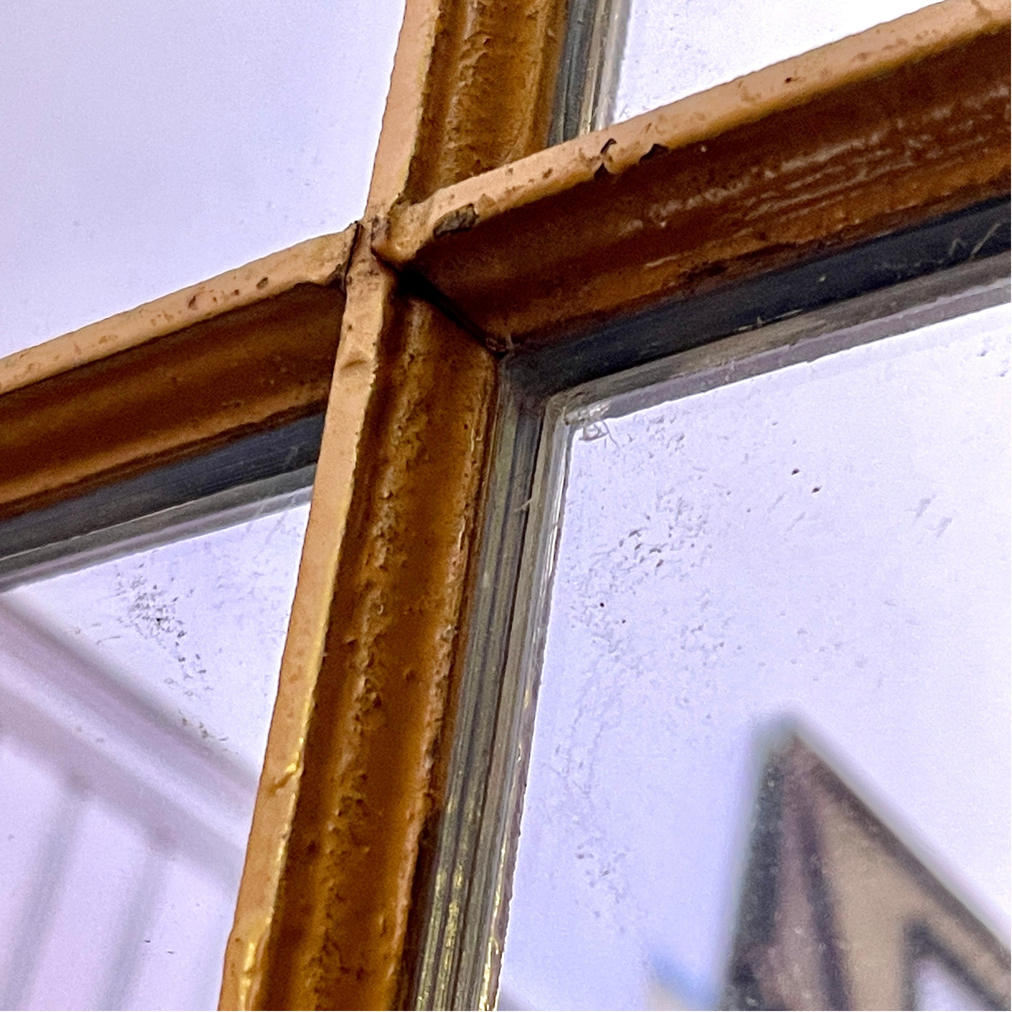 Steel Frame Window With Mirror Inserts
