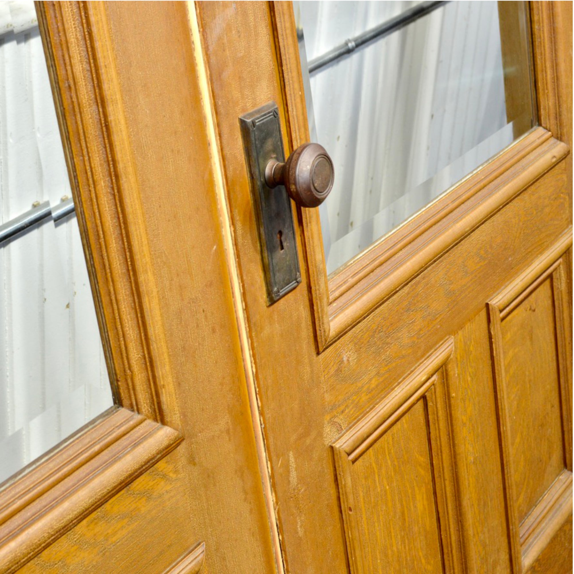 Salvaged Vestibule Door With Side Lights and Transom Windows