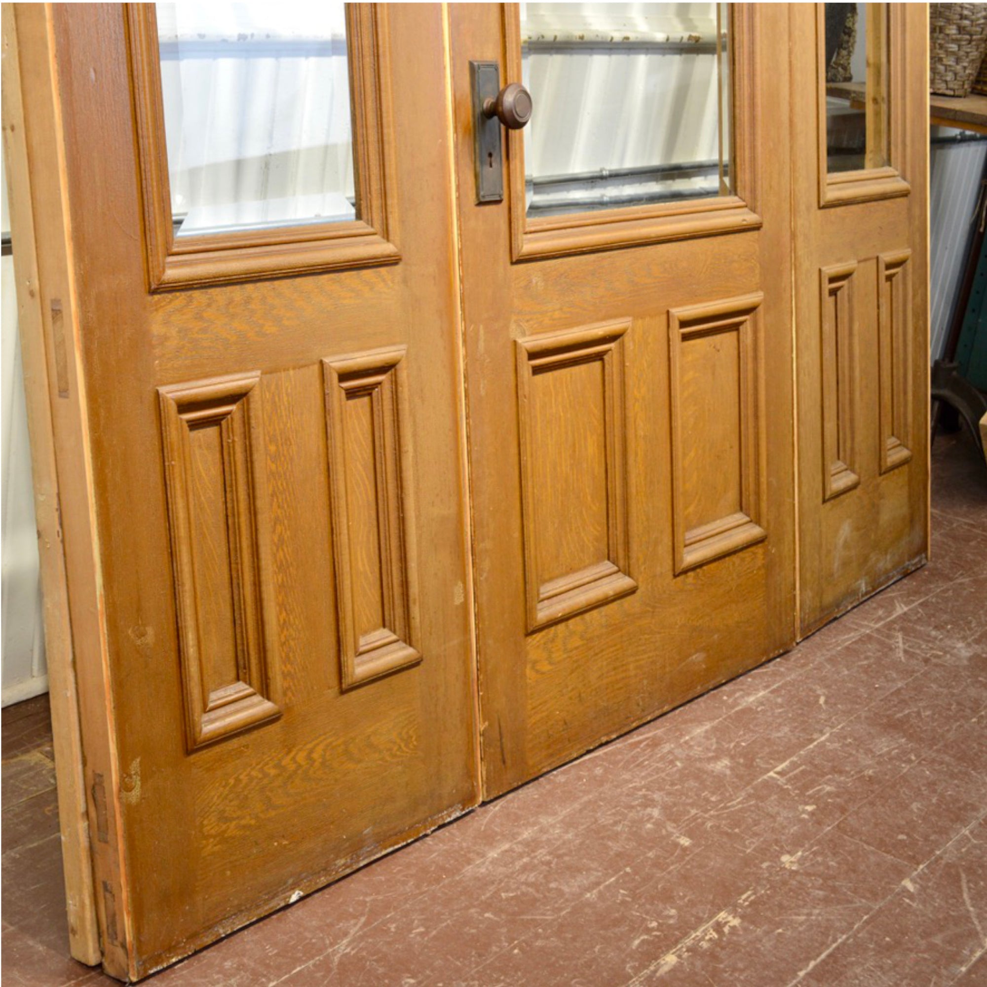 Salvaged Vestibule Door With Side Lights and Transom Windows