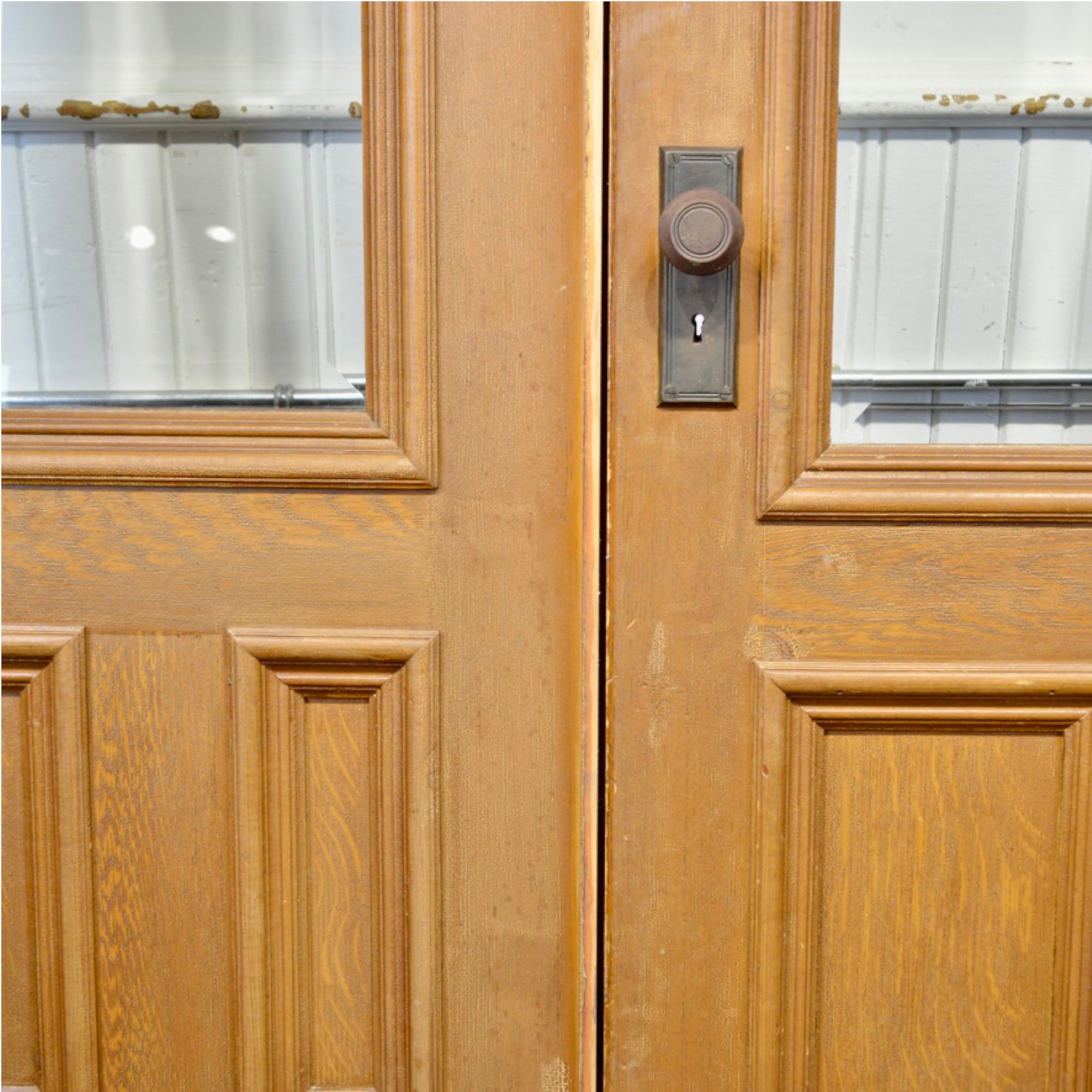 Salvaged Vestibule Door With Side Lights and Transom Windows