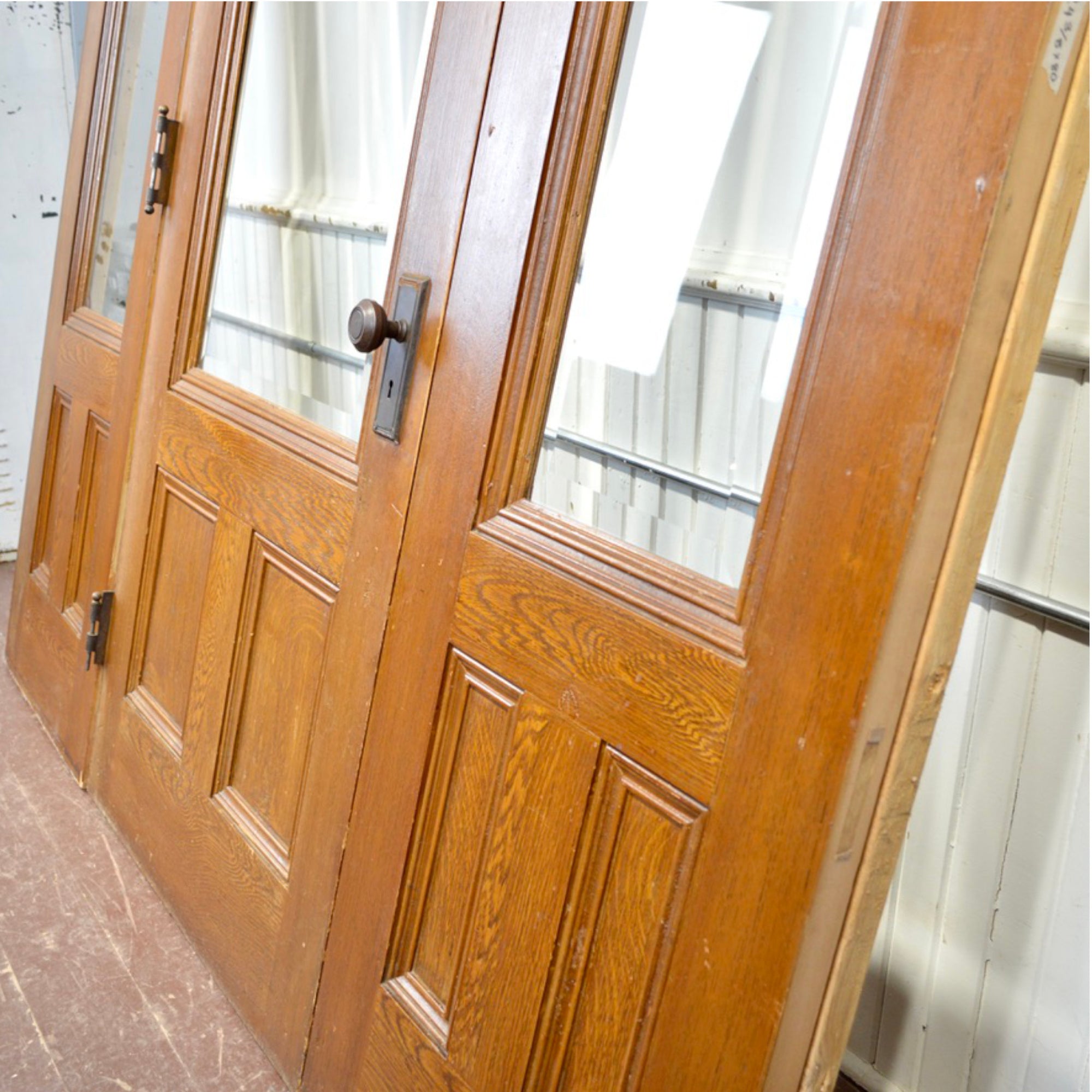 Salvaged Vestibule Door With Side Lights and Transom Windows