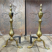 Vintage Federal Style Brass Andirons