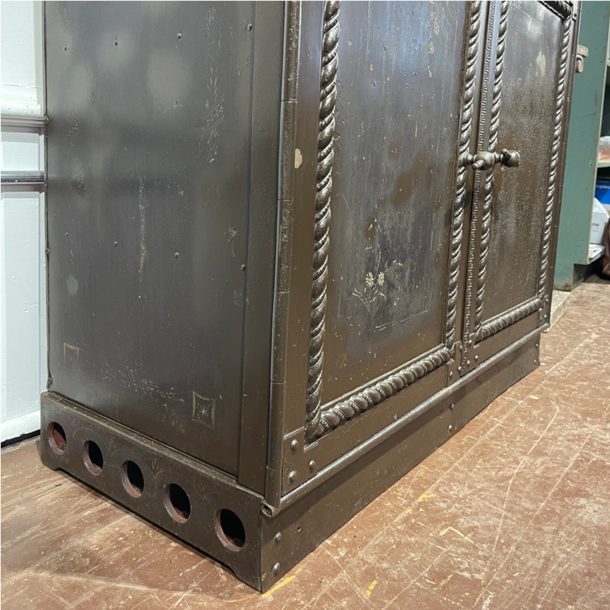 Antique Steel Ledger Cabinet by Office Specialties – Late 19th Century Vault Storage
