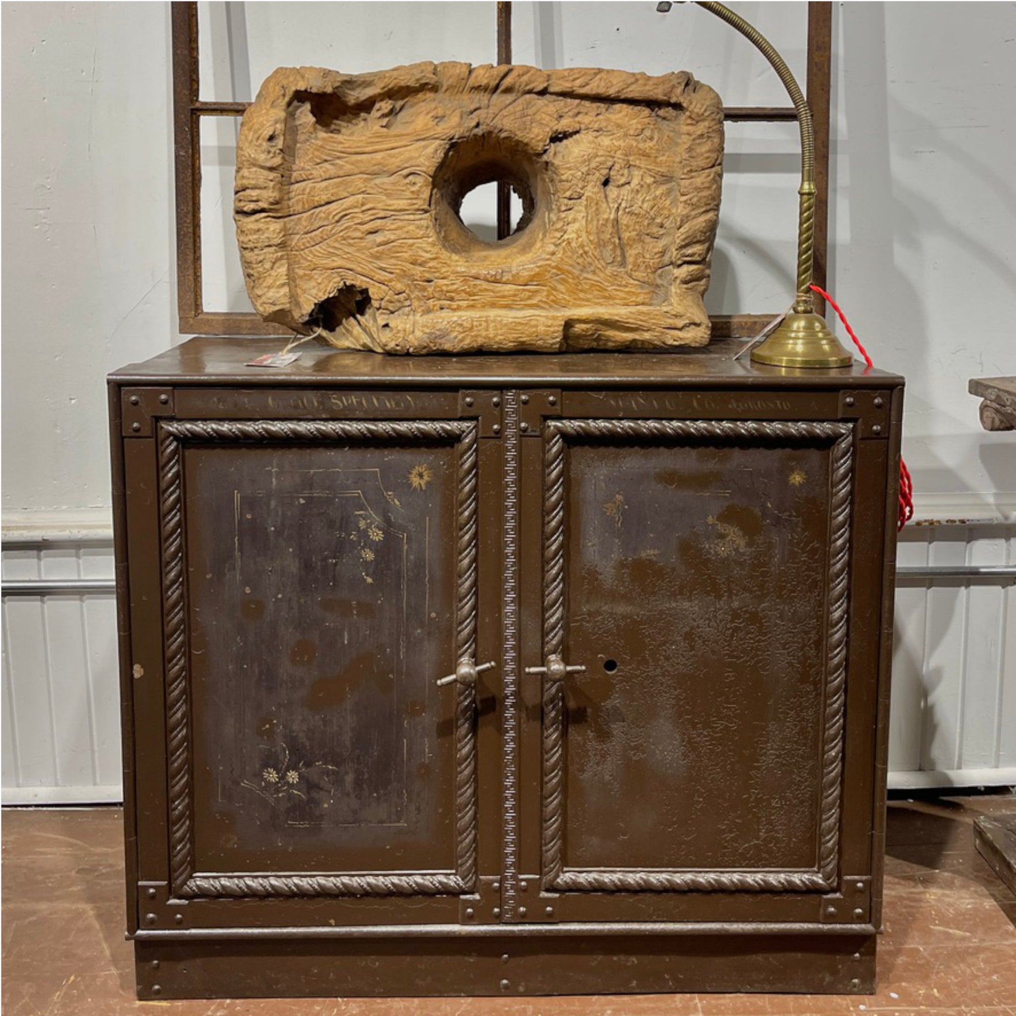 Antique Steel Ledger Cabinet by Office Specialties – Late 19th Century Vault Storage