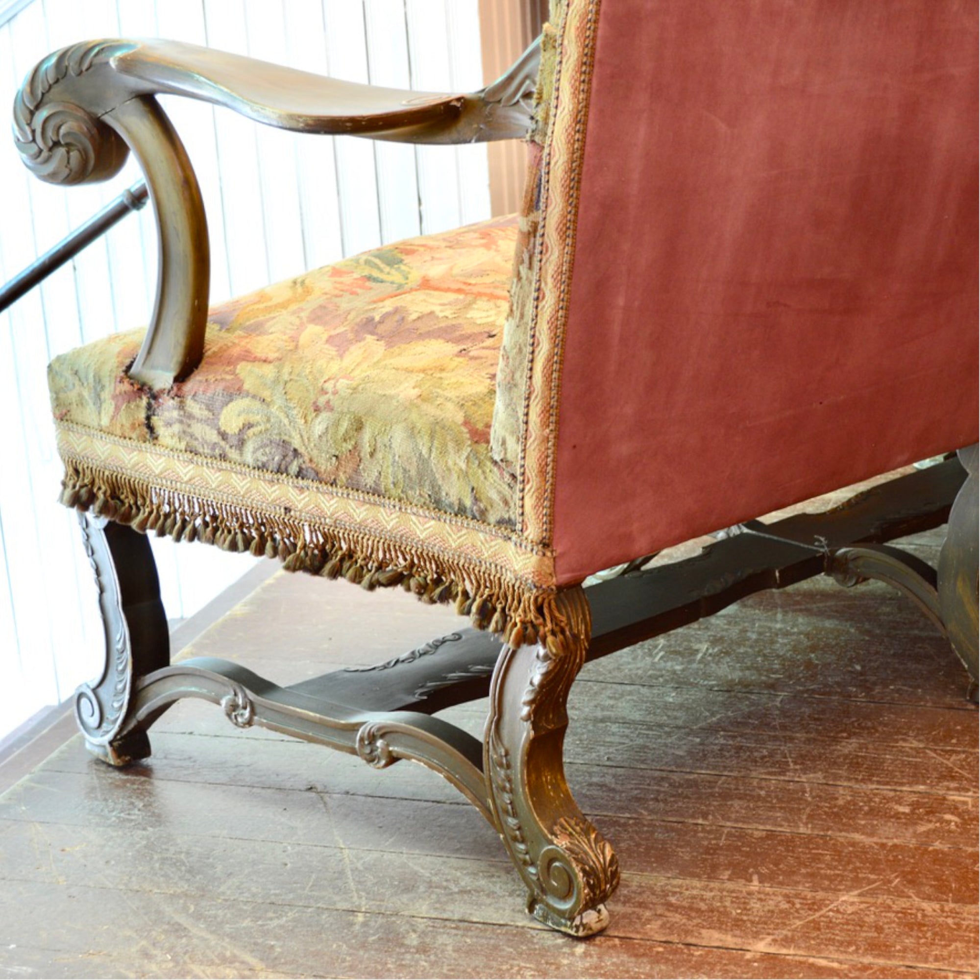 French Louis XV Revival Settee with Aubusson Tapestry, c. 1860–1890