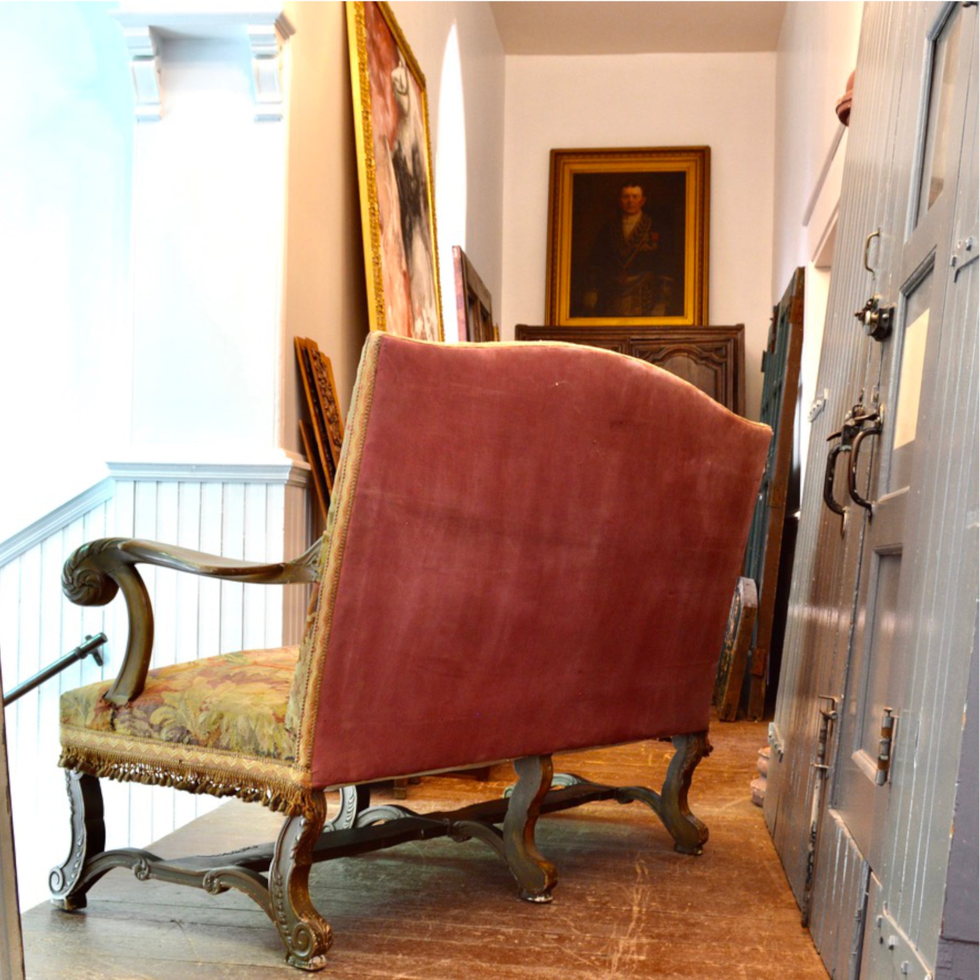 French Louis XV Revival Settee with Aubusson Tapestry, c. 1860–1890