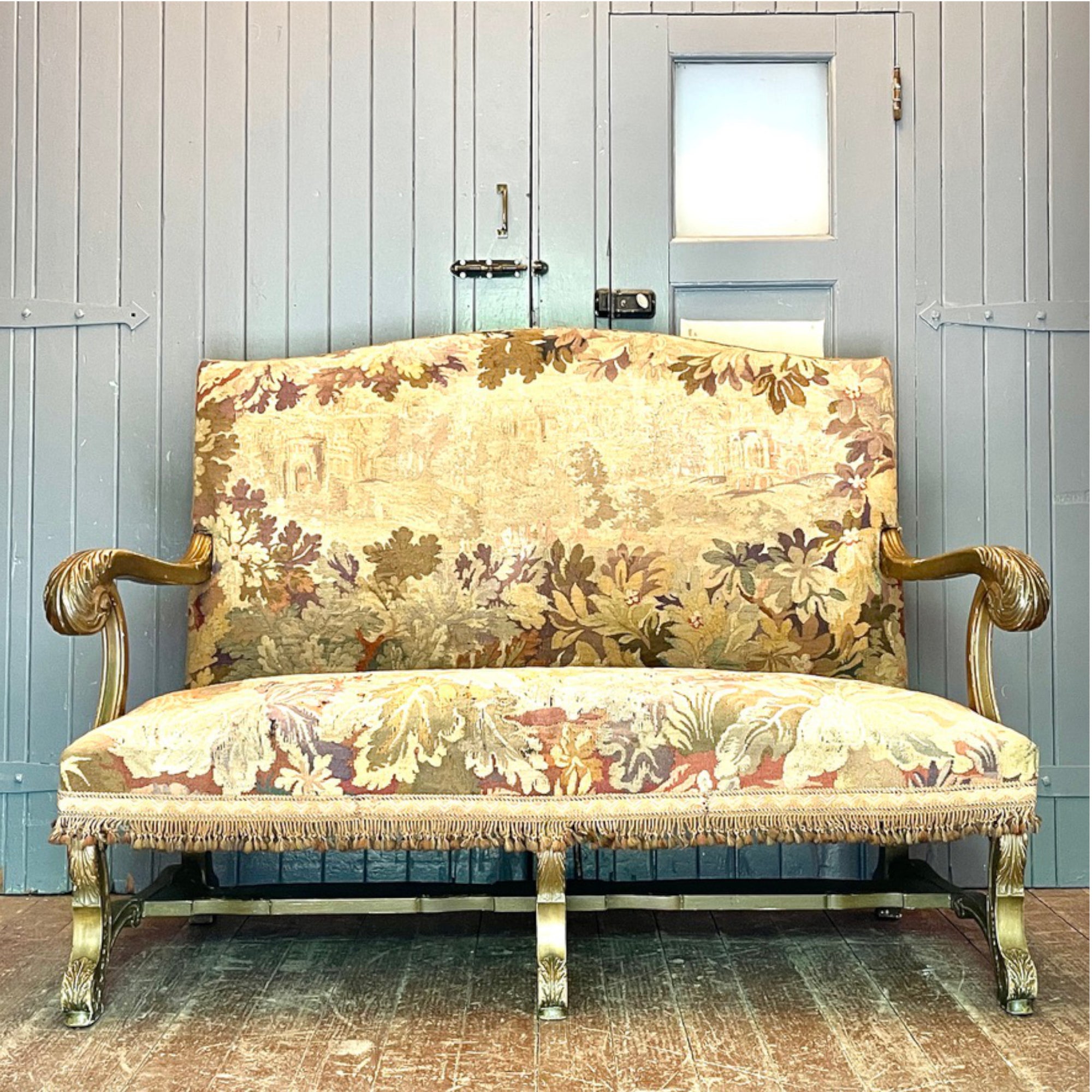 French Louis XV Revival Settee with Aubusson Tapestry, c. 1860–1890