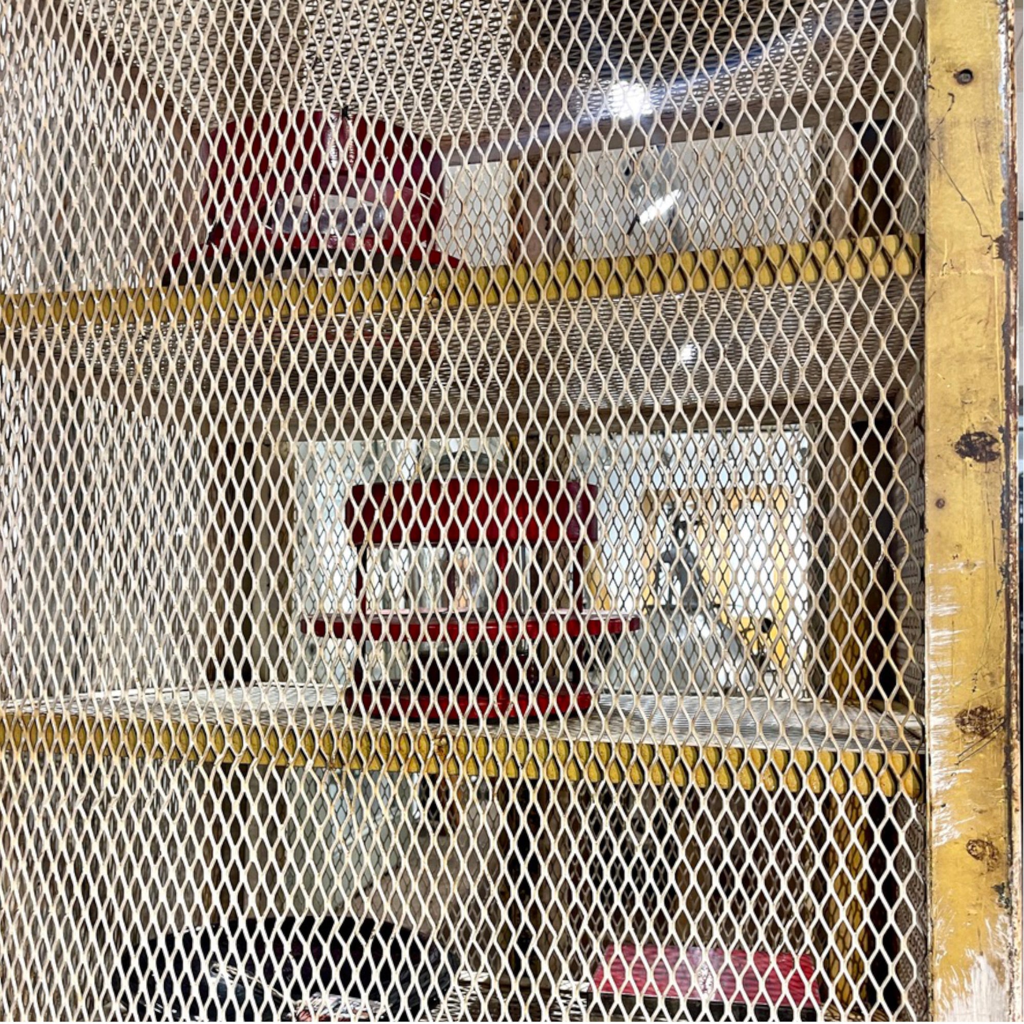 Vintage Industrial Mesh Cabinet