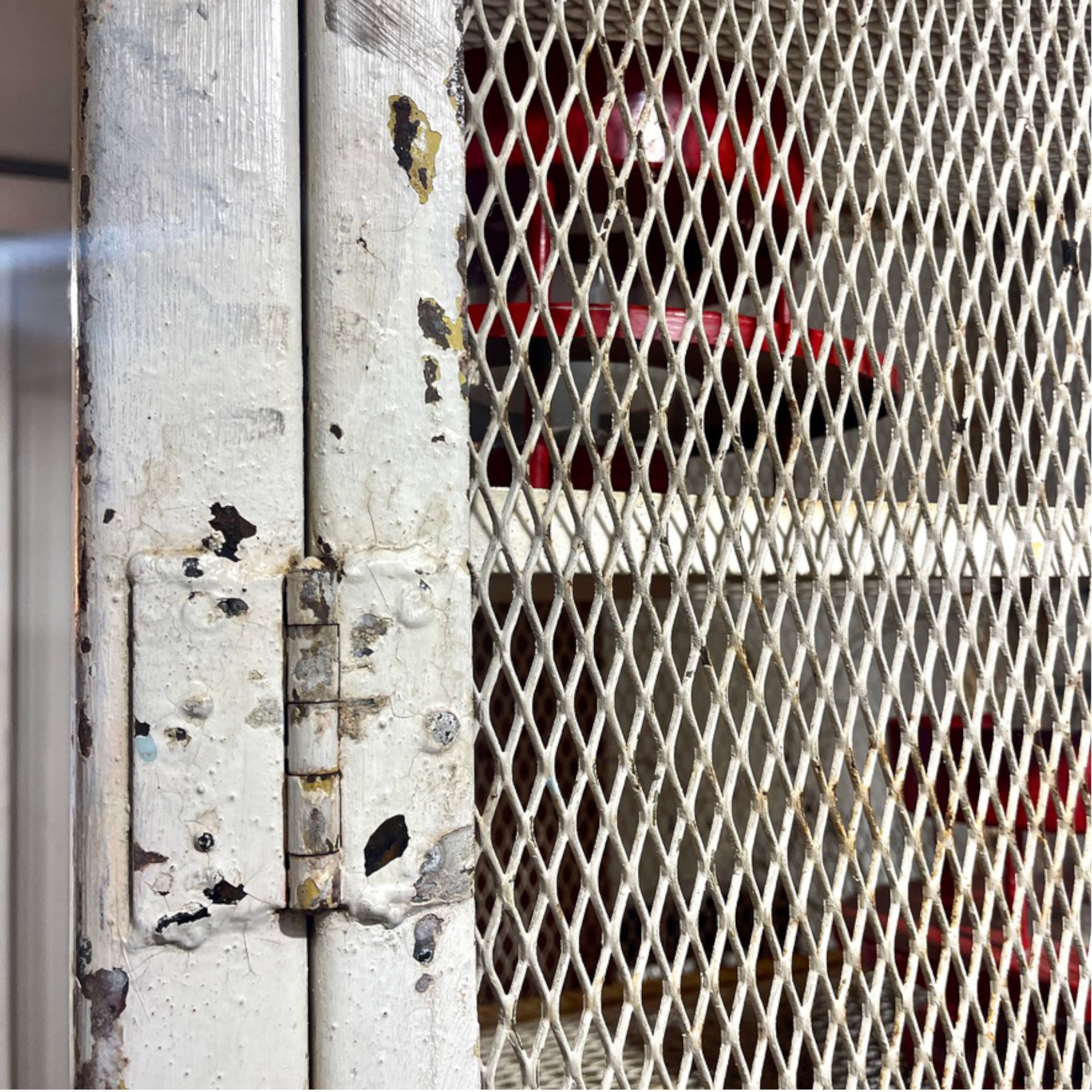 Vintage Industrial Mesh Cabinet