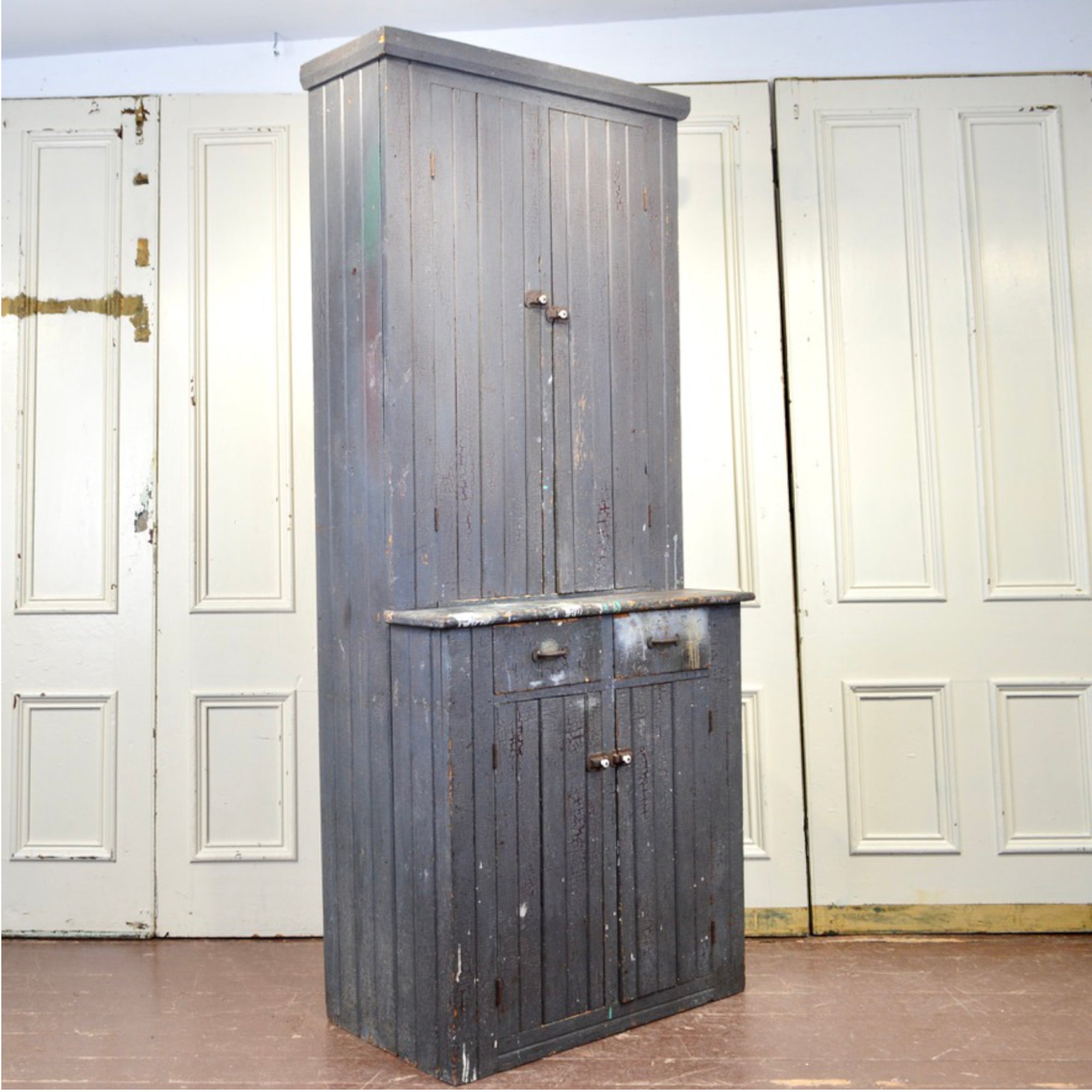 Antique Country Farmhouse Kitchen Cupboard - Handcrafted in Eastern Ontario, Circa 1890