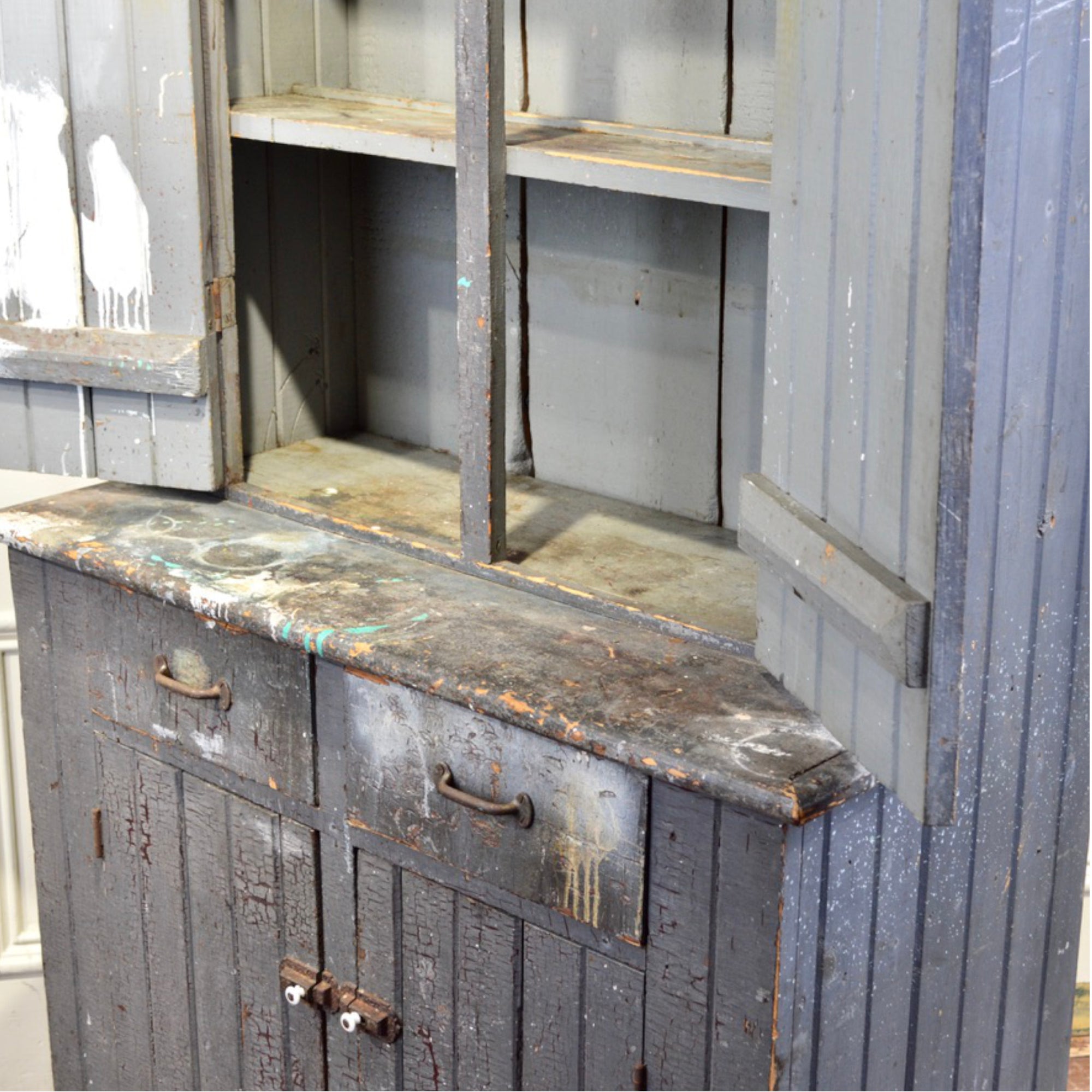 Antique Country Farmhouse Kitchen Cupboard - Handcrafted in Eastern Ontario, Circa 1890