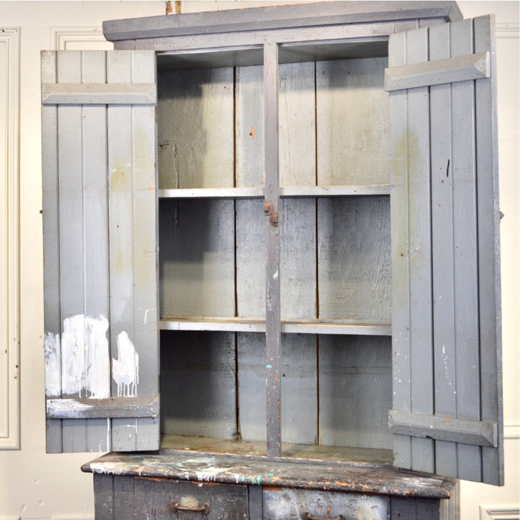 Antique Country Farmhouse Kitchen Cupboard - Handcrafted in Eastern Ontario, Circa 1890