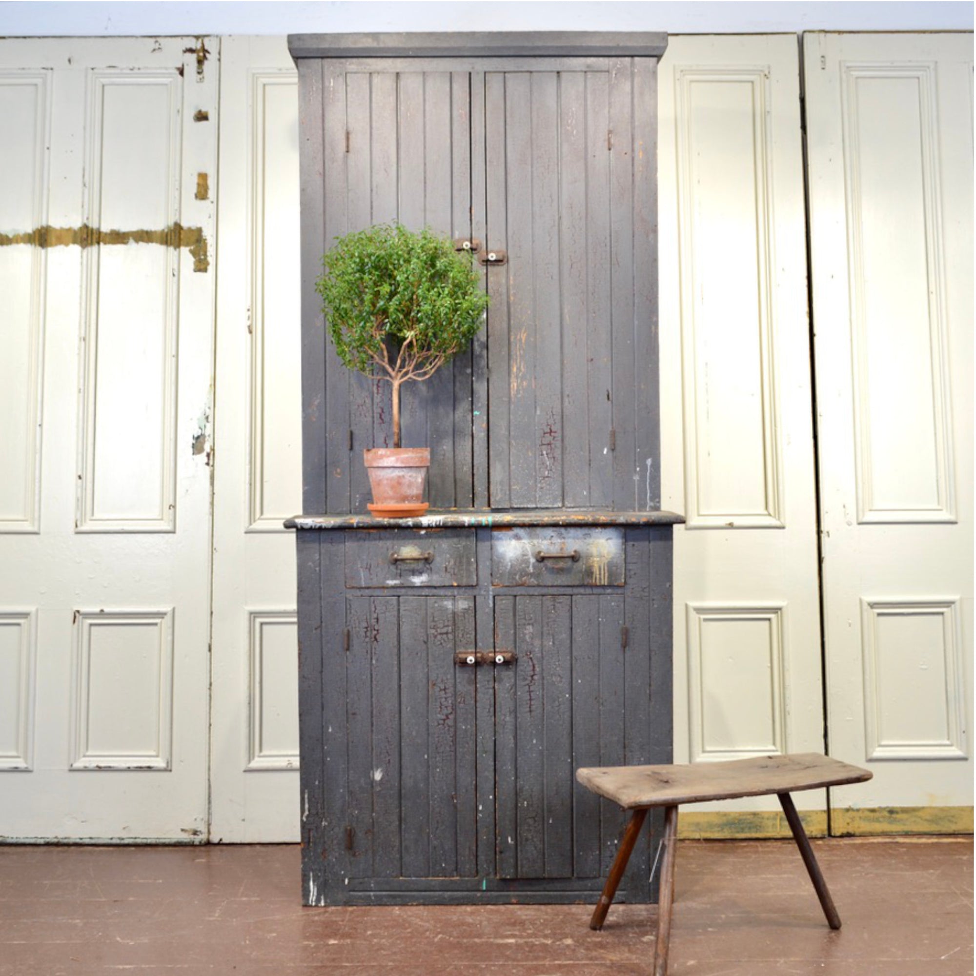 Antique Country Farmhouse Kitchen Cupboard - Handcrafted in Eastern Ontario, Circa 1890