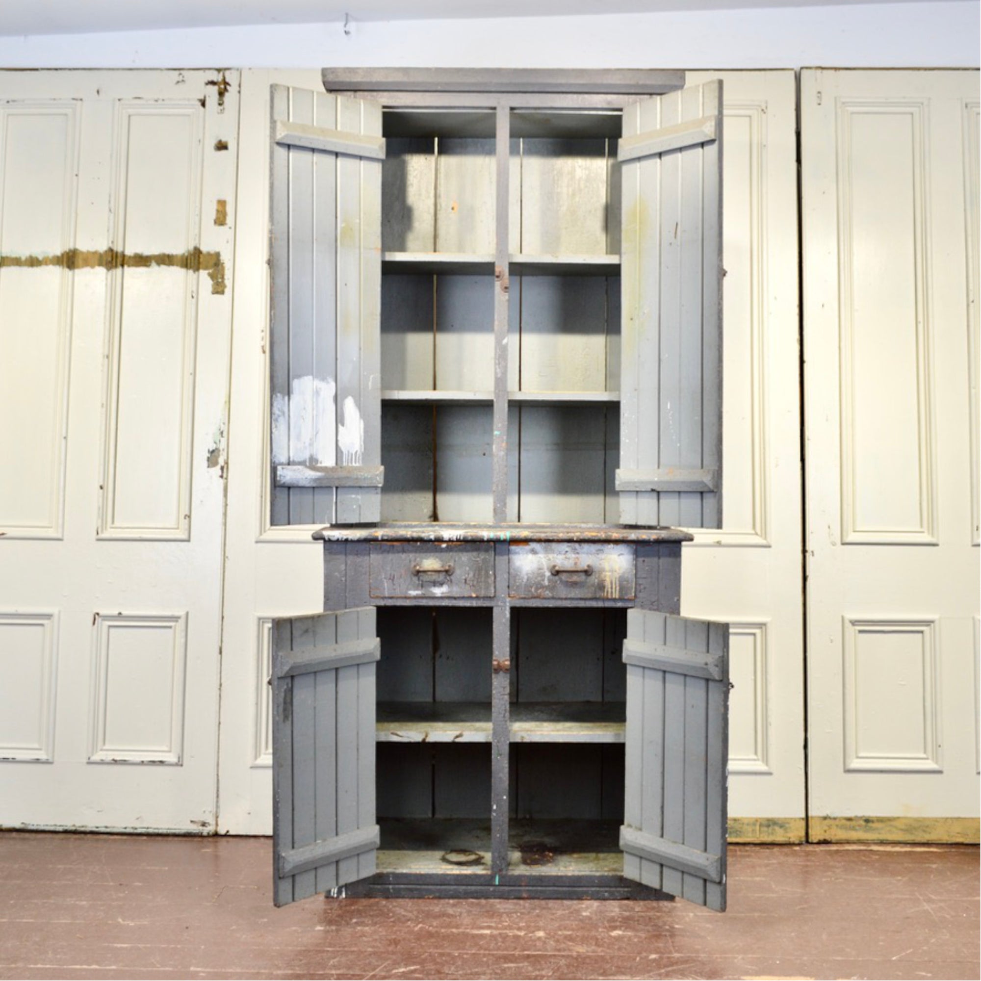 Antique Country Farmhouse Kitchen Cupboard - Handcrafted in Eastern Ontario, Circa 1890