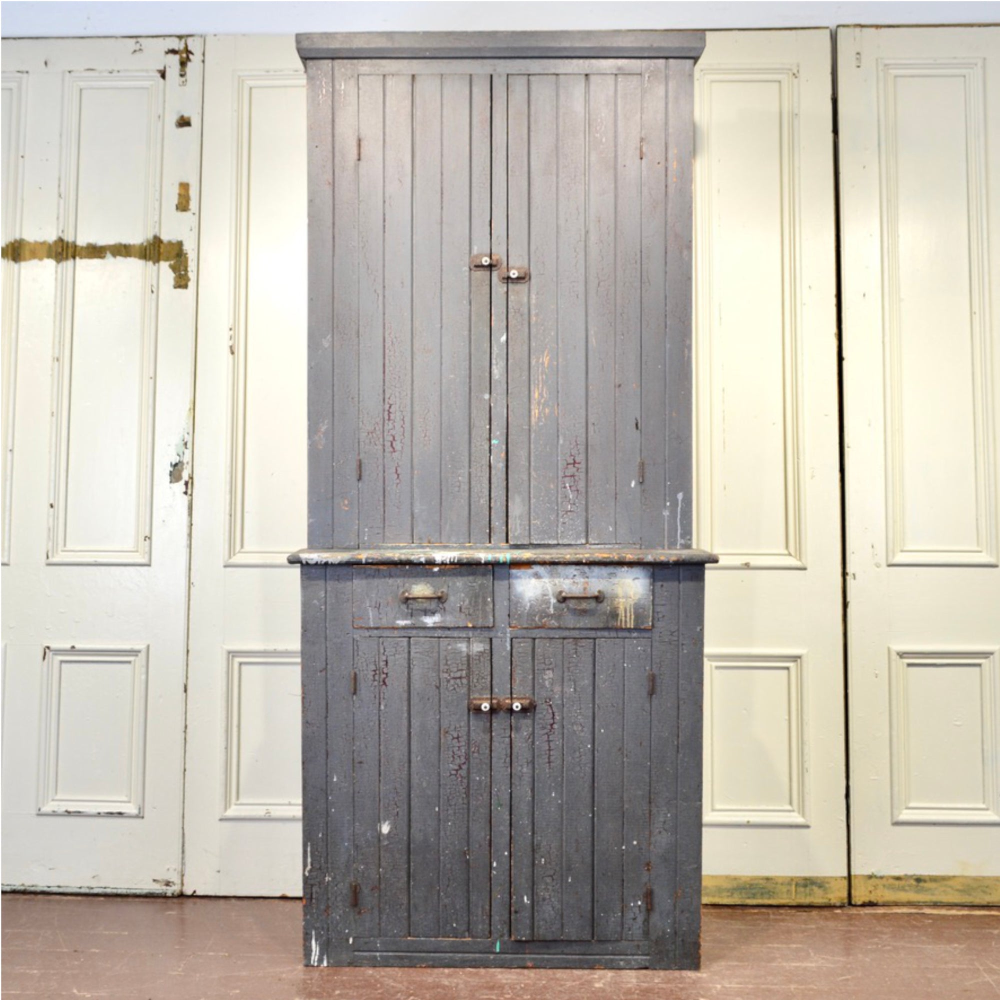 Antique Country Farmhouse Kitchen Cupboard - Handcrafted in Eastern Ontario, Circa 1890
