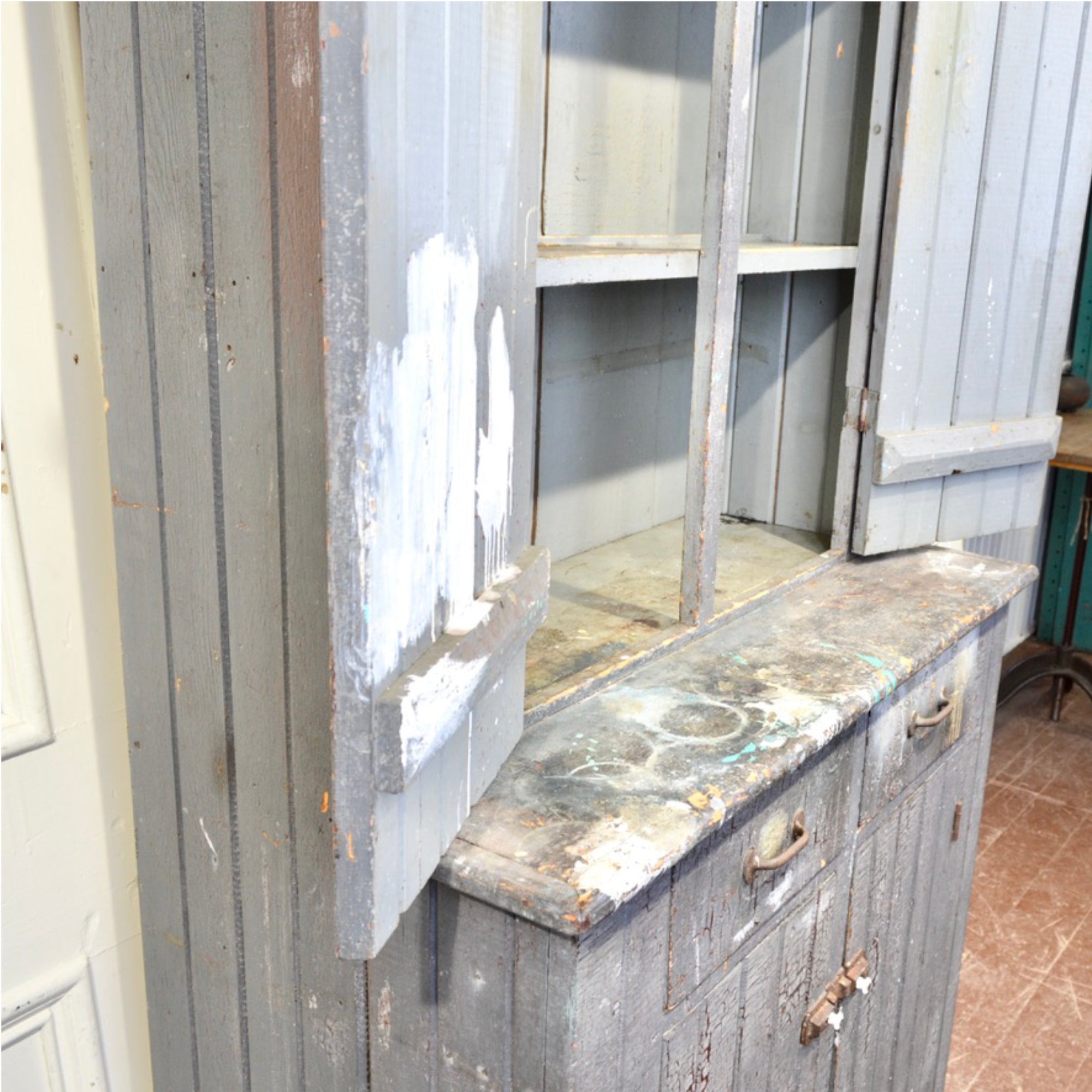 Antique Country Farmhouse Kitchen Cupboard - Handcrafted in Eastern Ontario, Circa 1890