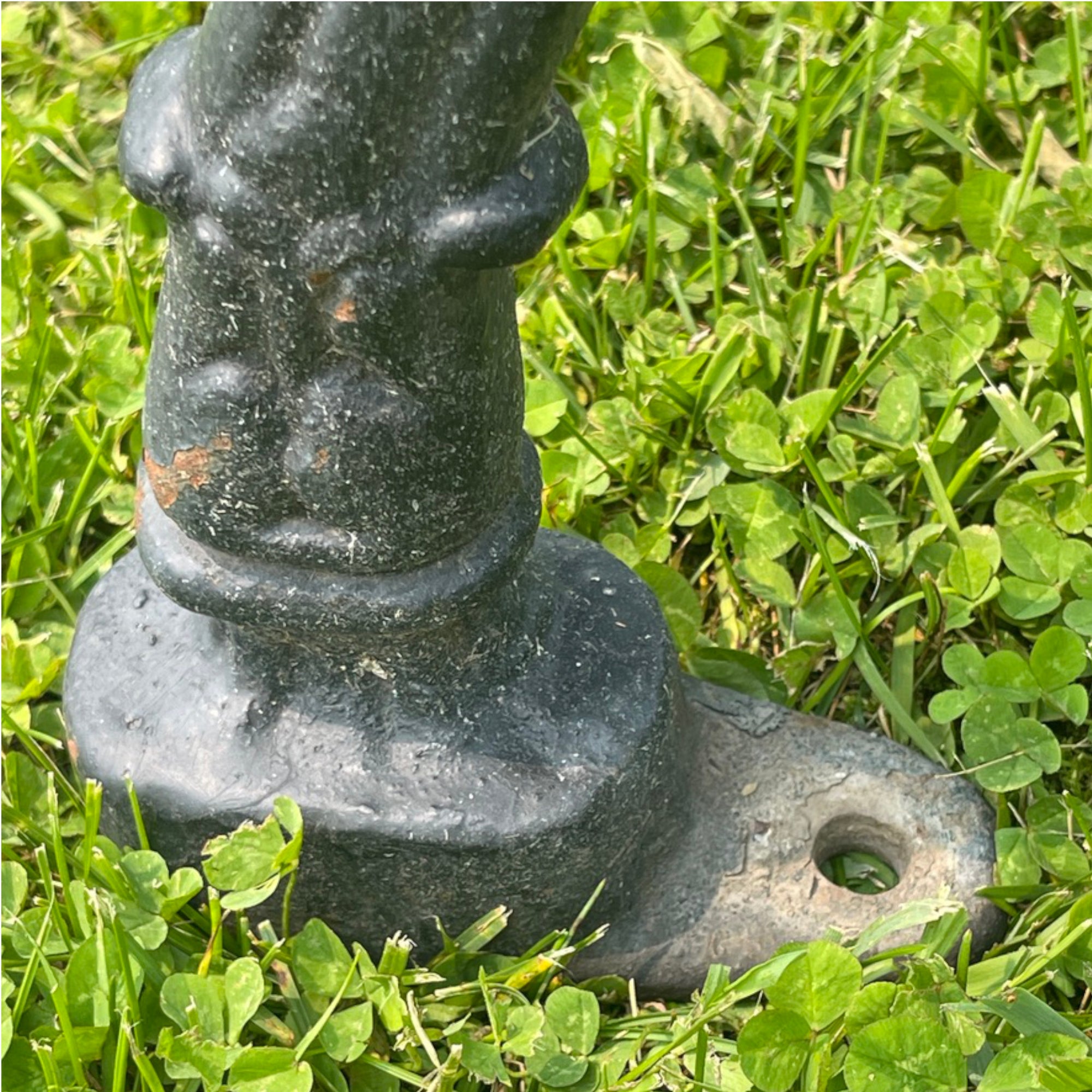 Pair of Vintage Cast Iron Garden Benches – Neoclassical Style with Curule Style Legs
