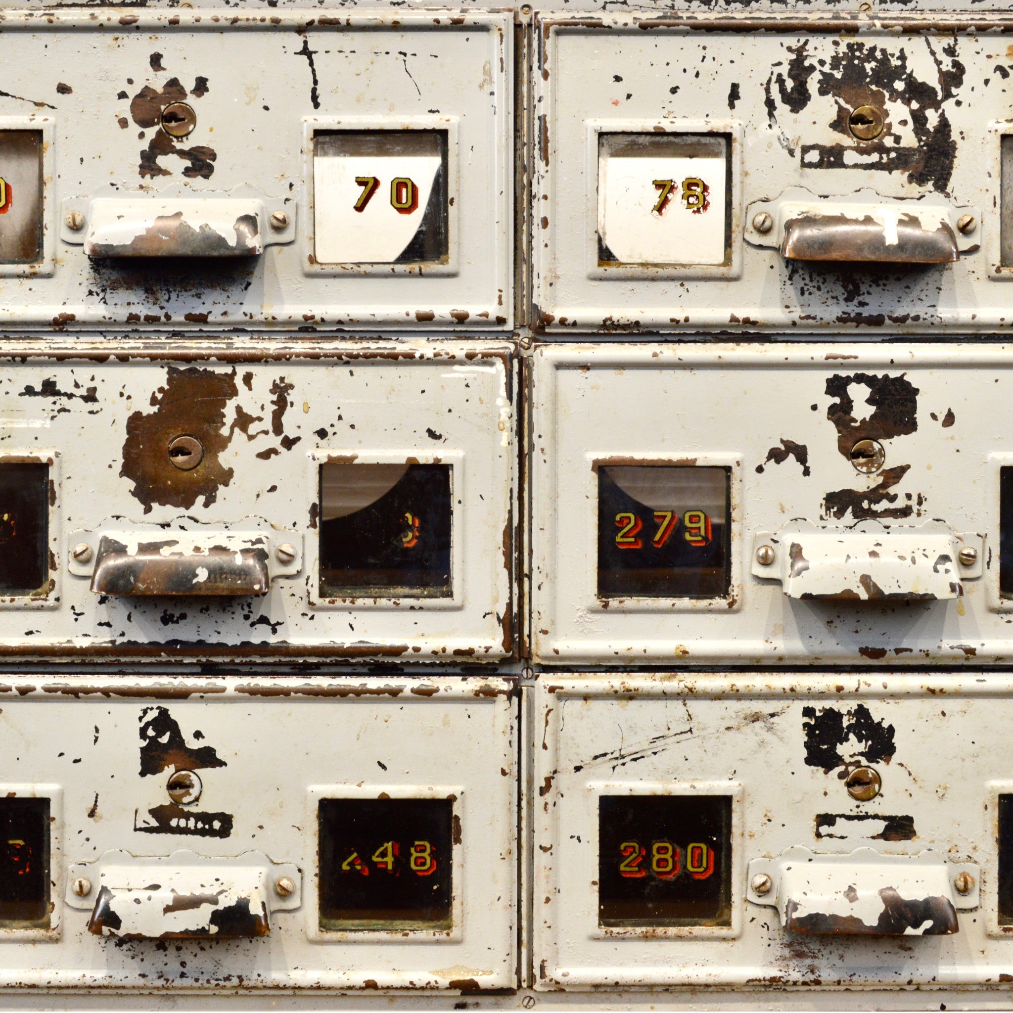 Antique 6 Drawer Interoffice Mail Box