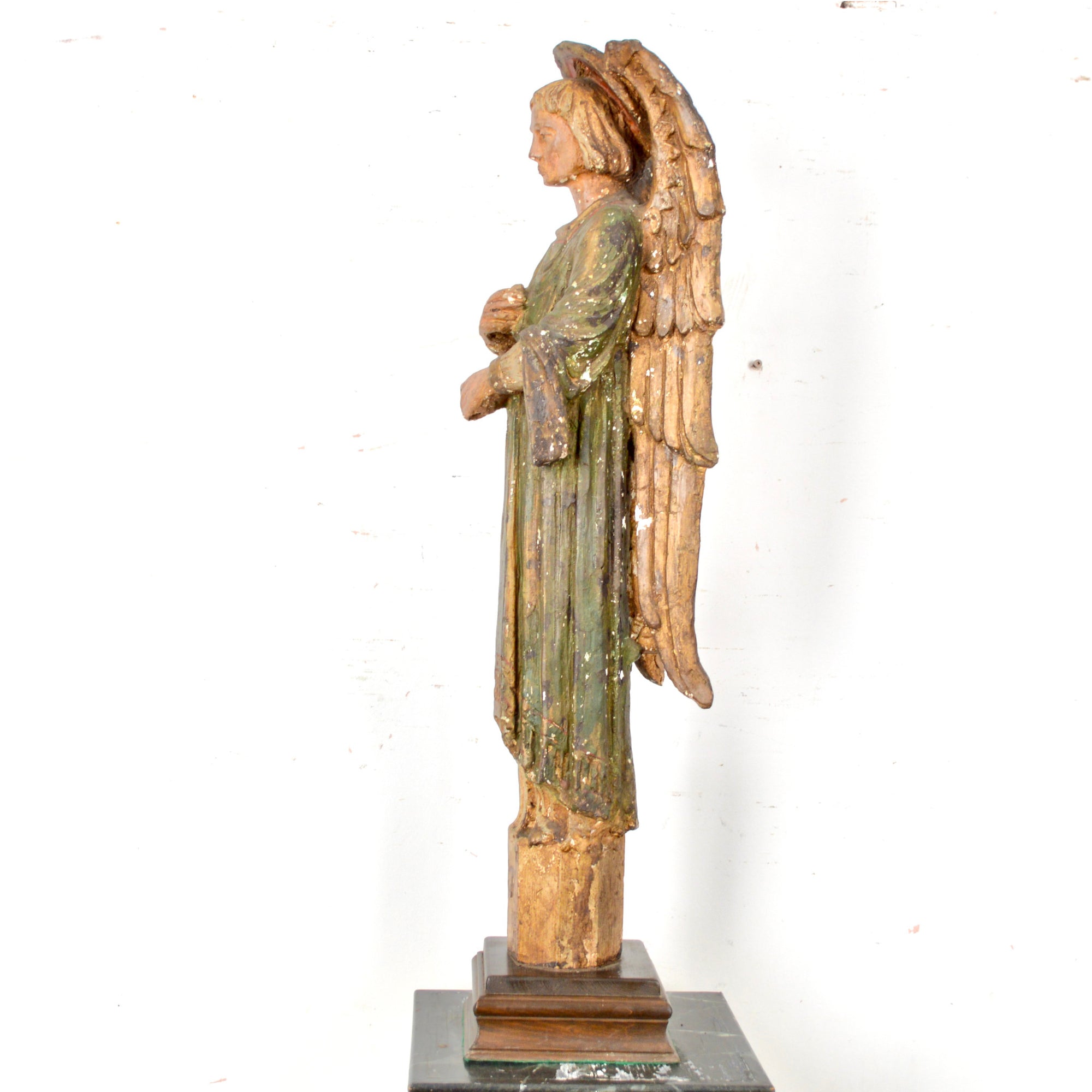 Painted Angel Sculpture Attributed to Charles Pizzano (1893–1987)