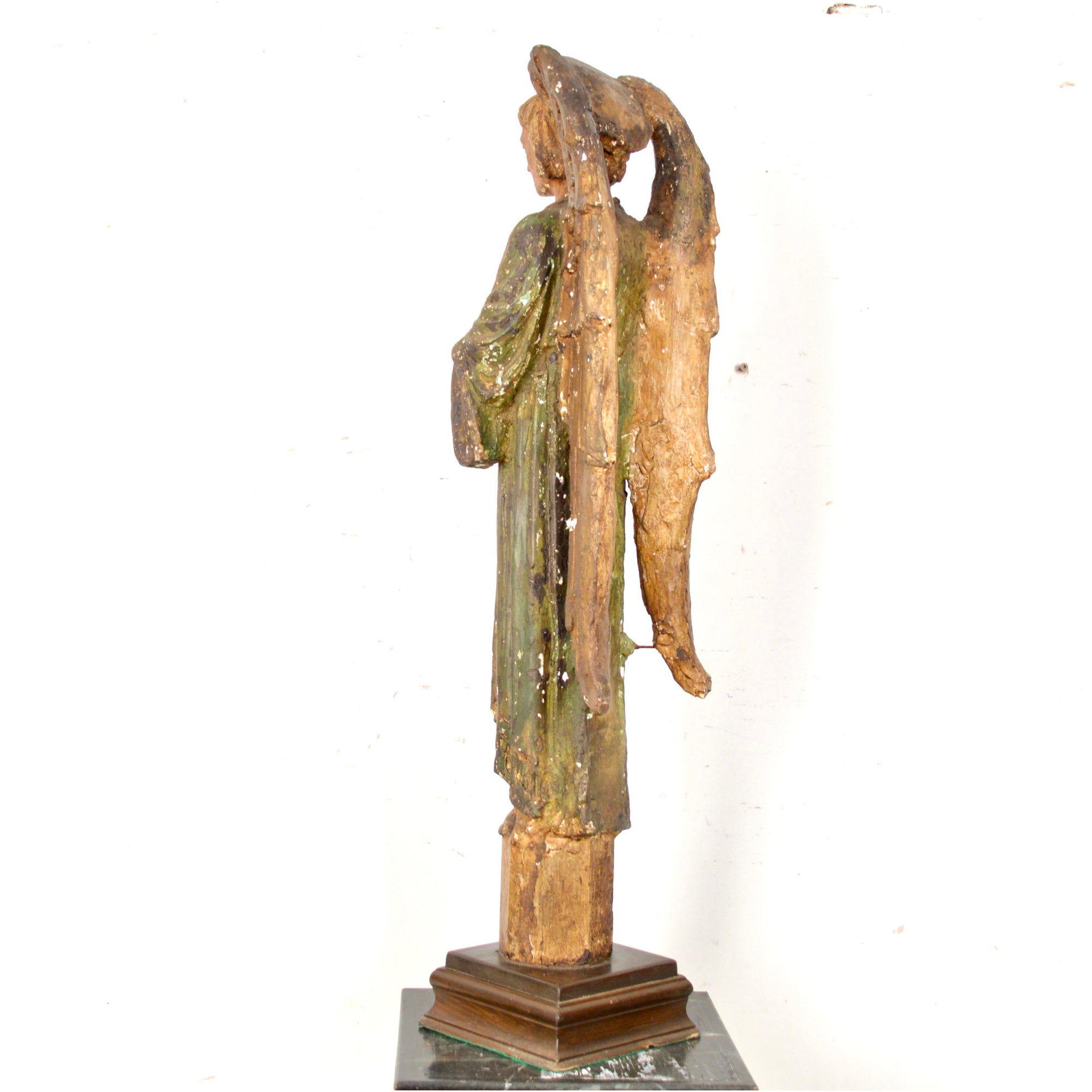 Painted Angel Sculpture Attributed to Charles Pizzano (1893–1987)