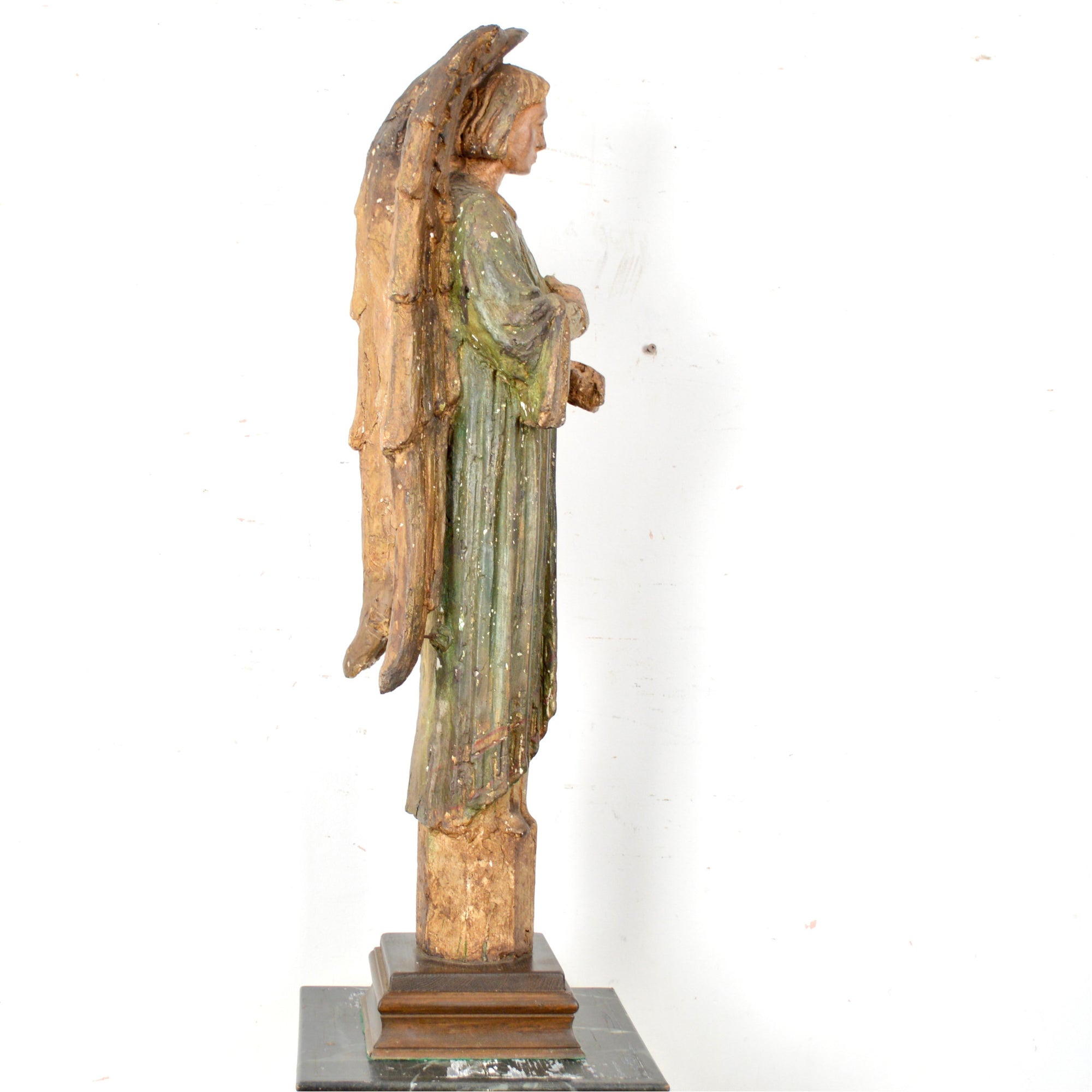 Painted Angel Sculpture Attributed to Charles Pizzano (1893–1987)