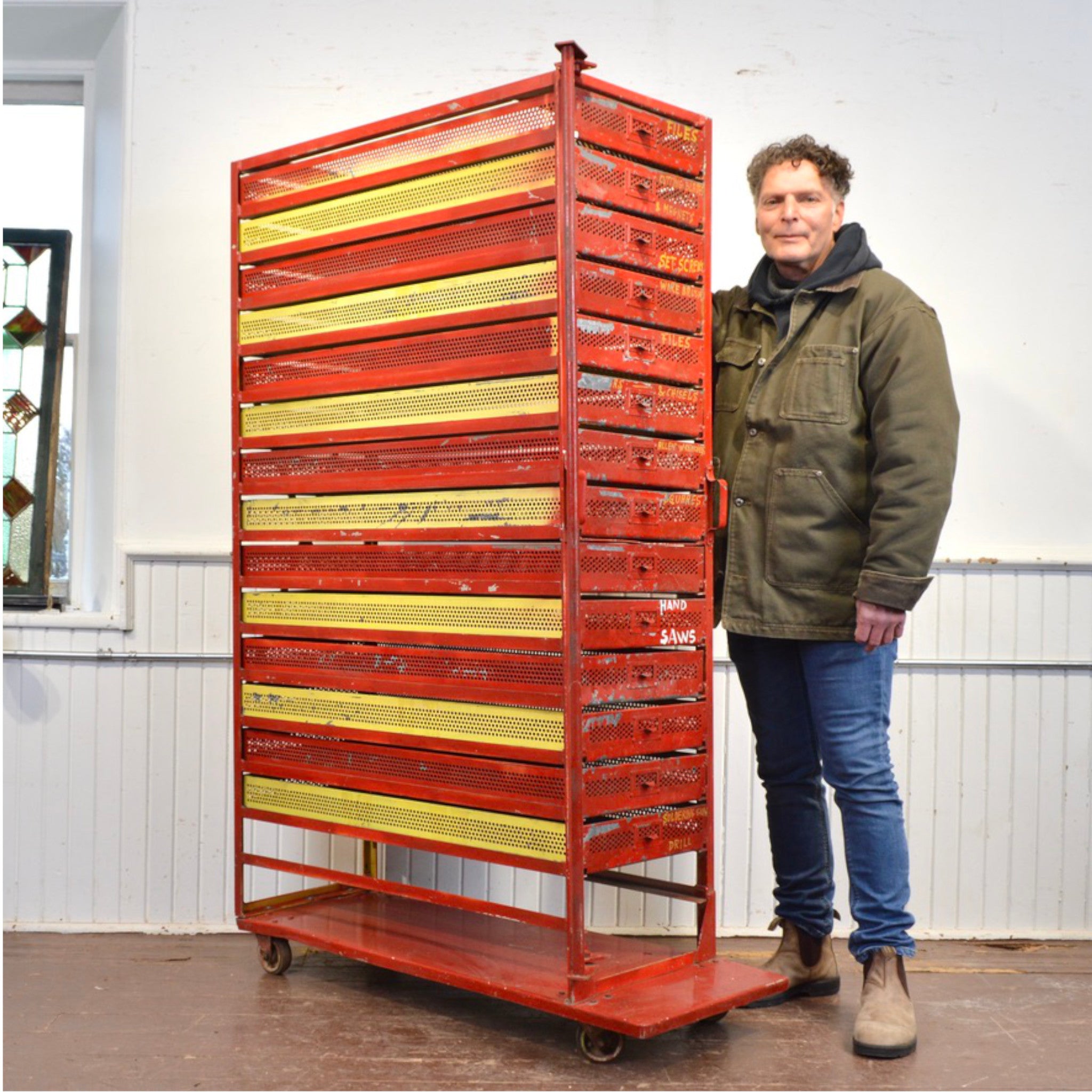 Vintage Steel Tool Cart with Drawers – c.1950s
