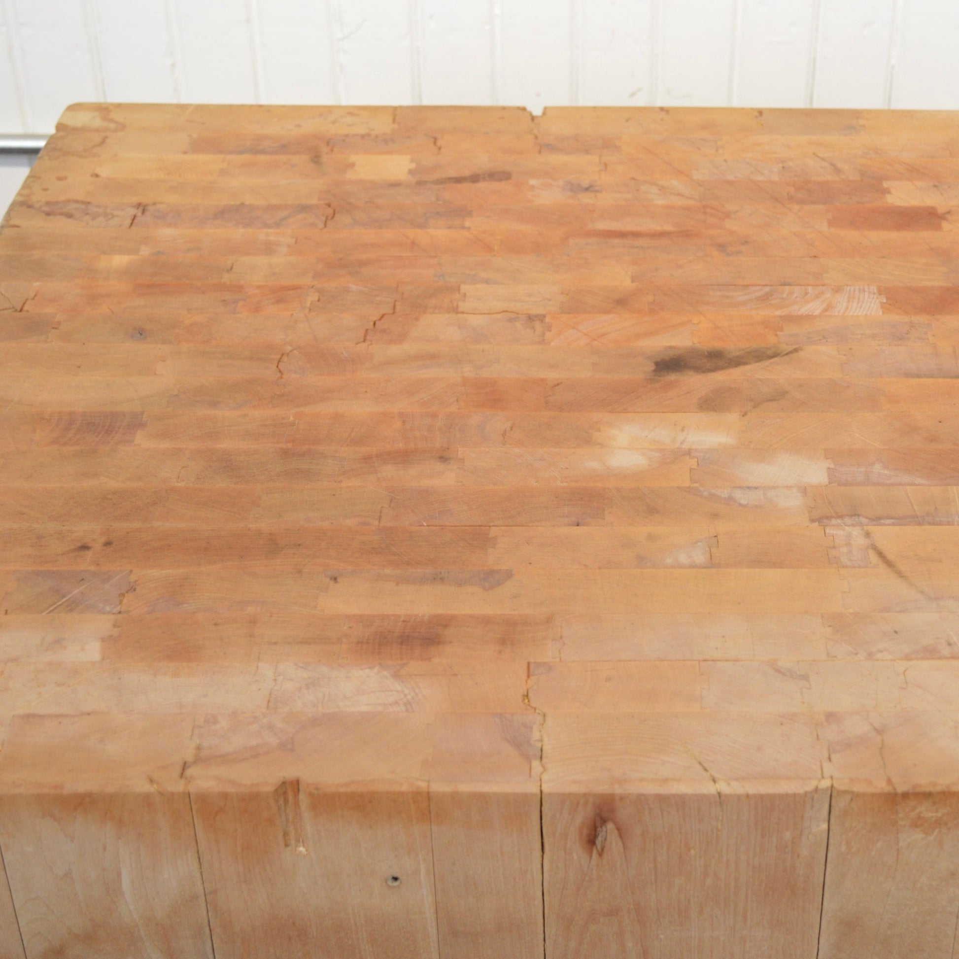 Antique Butcher Block Table - Salvage-Garden