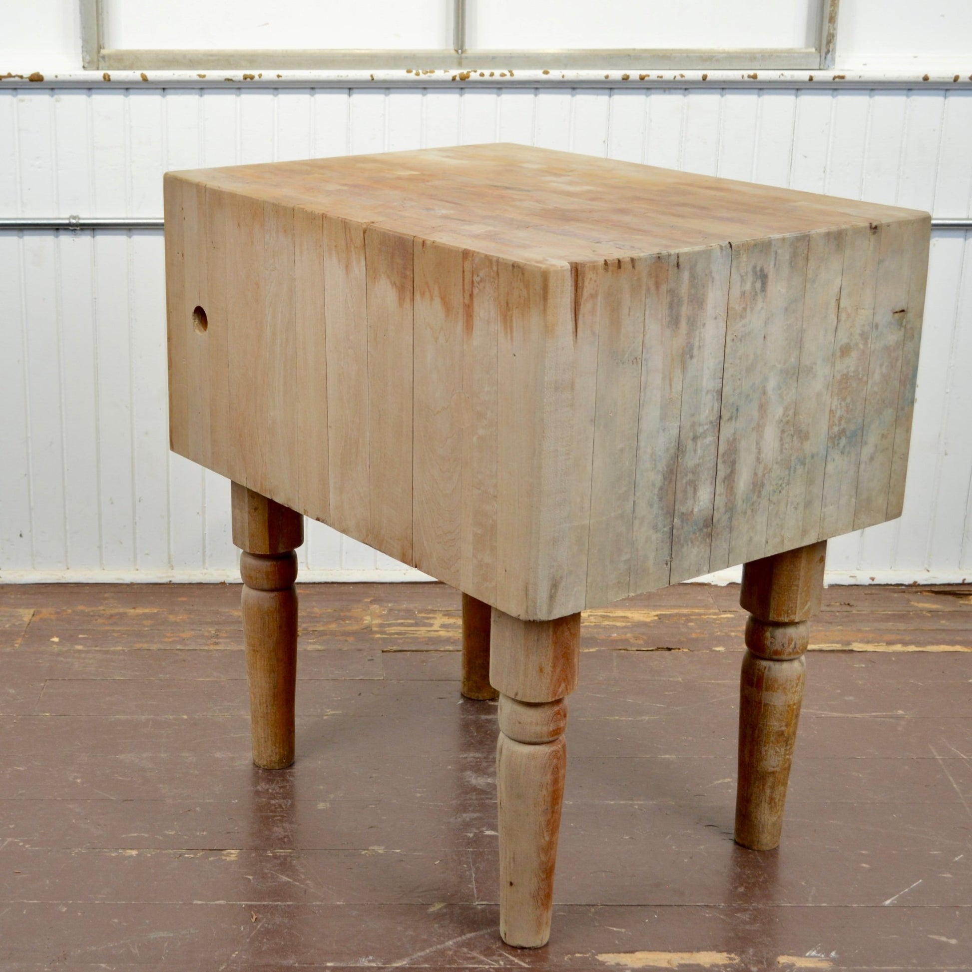 Antique Butcher Block Table - Salvage-Garden