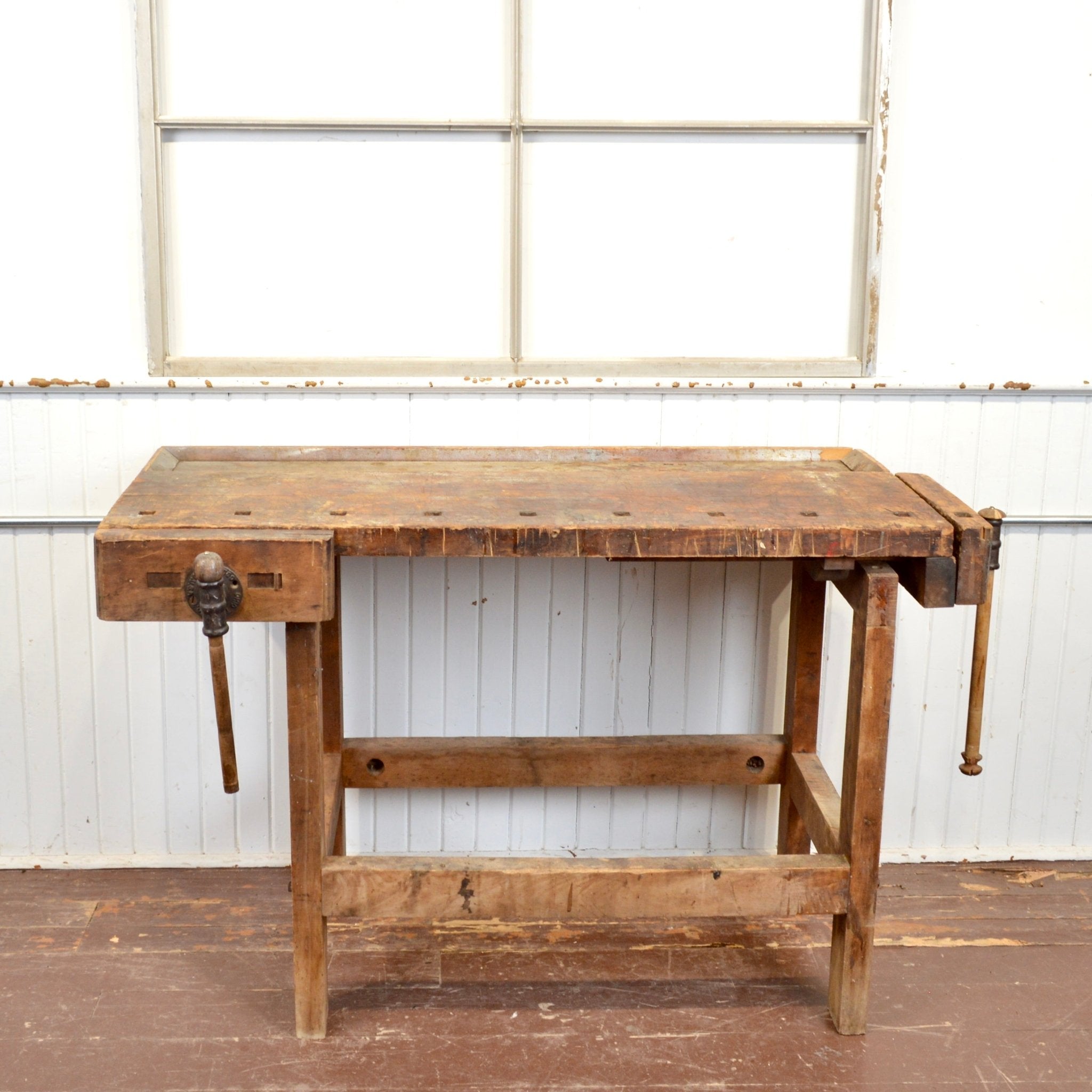Antique Carpenter's Bench With Two Vices - Salvage-Garden