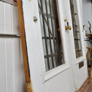 Antique Entrance Doors With Steel Security Bars - Salvage-Garden