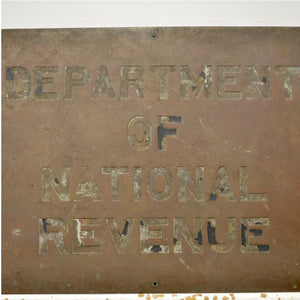 Bronze Plaque From Department Of National Revenue Building - Salvage-Garden
