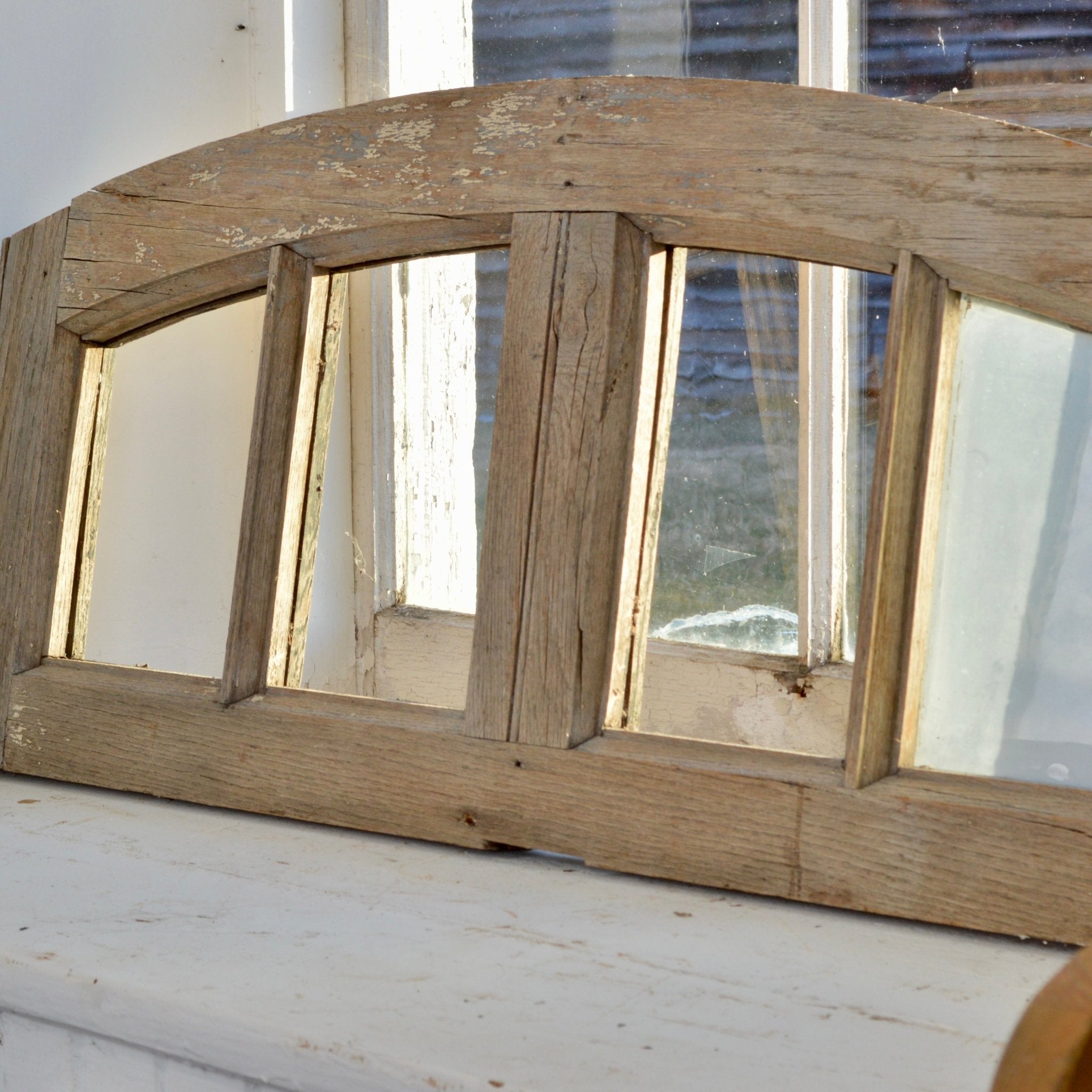 Rustic Oak Arched Transom - Salvage-Garden