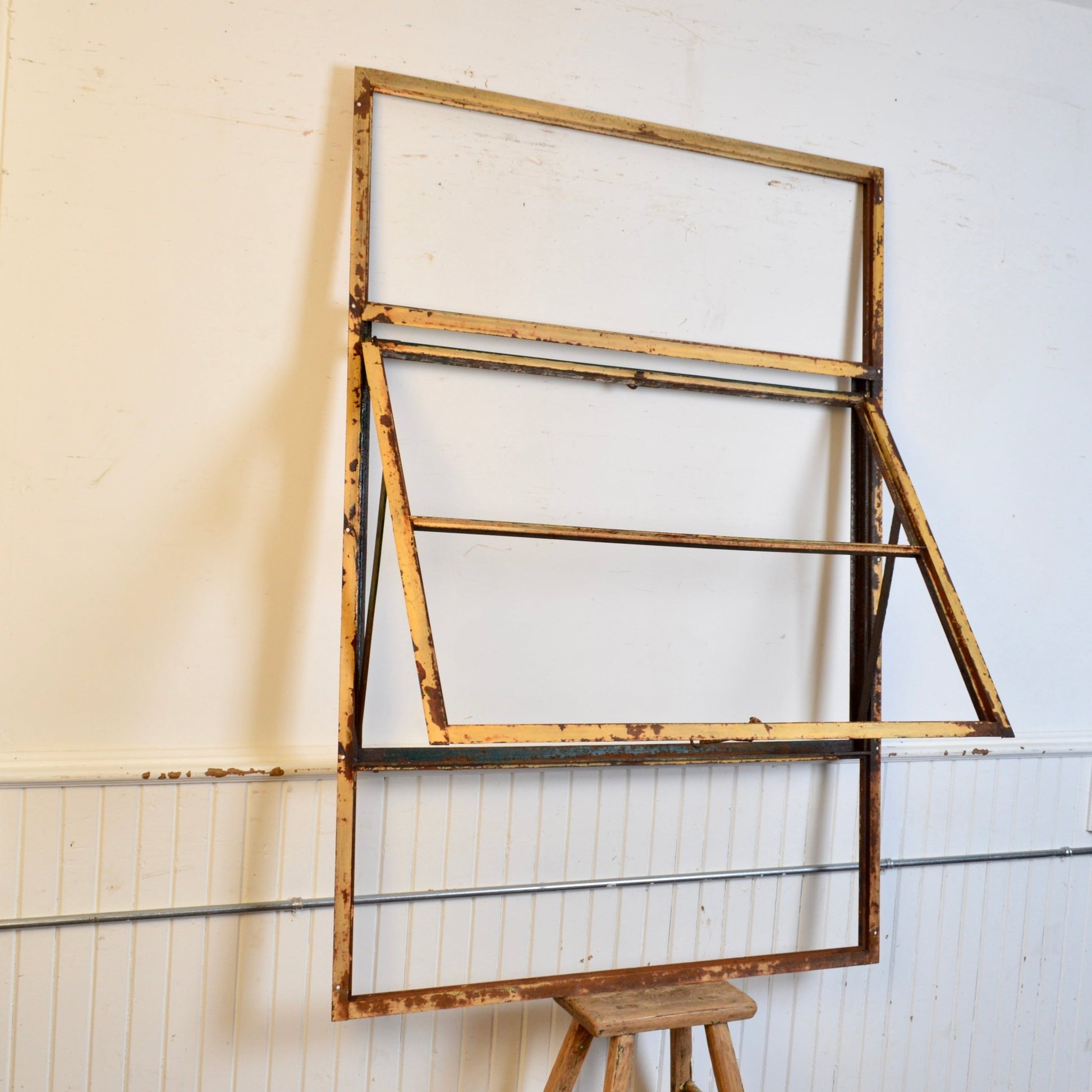 Vintage 4 Pane Factory Window With Ventilator - Salvage-Garden