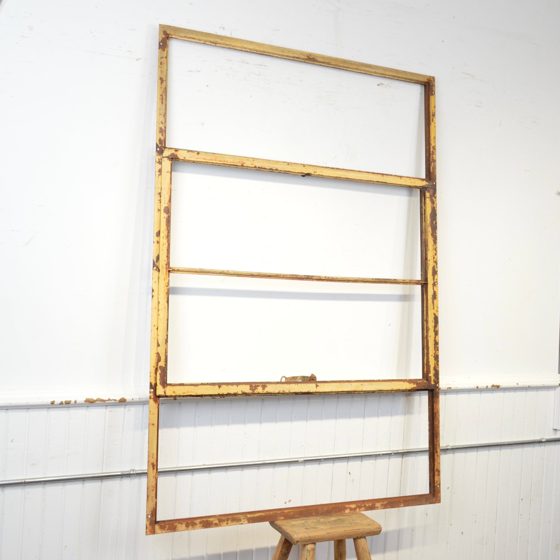 Vintage 4 Pane Factory Window With Ventilator - Salvage-Garden