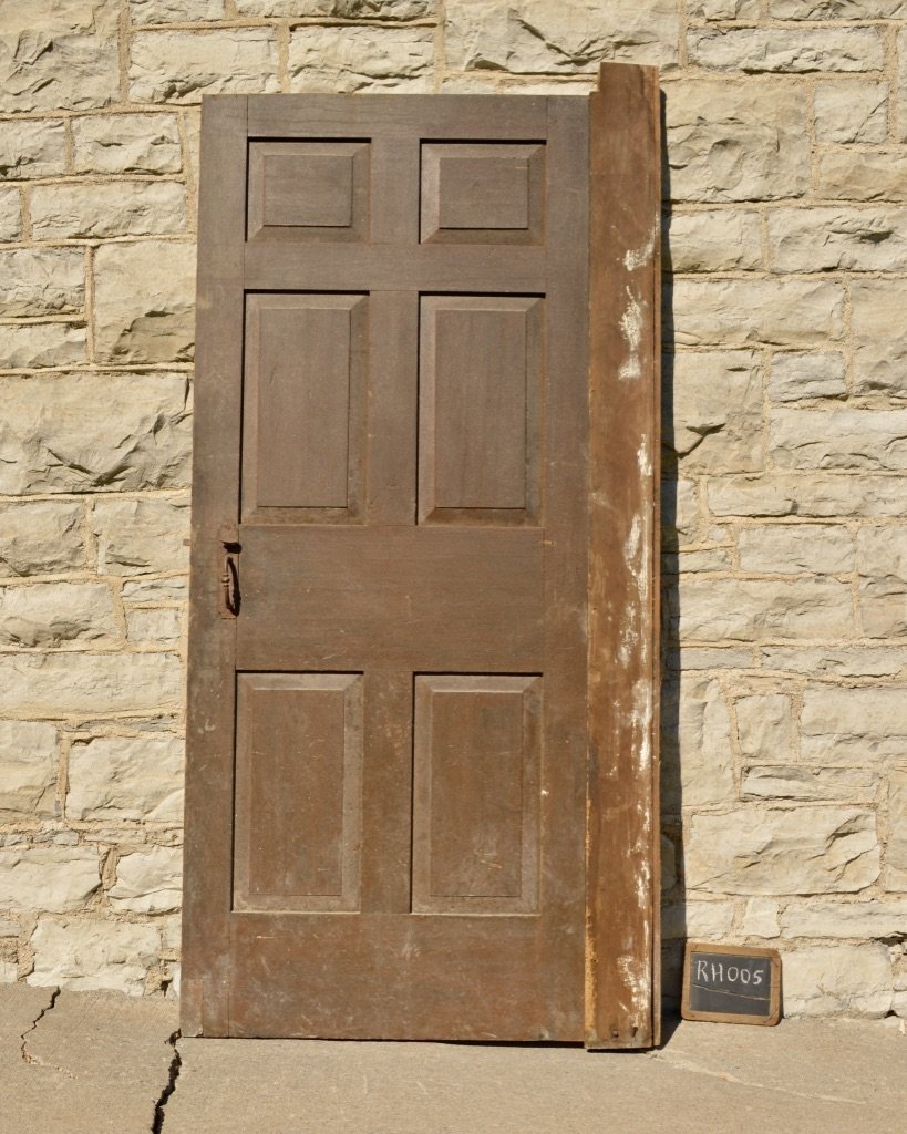 1831 Stone House 6 Panel Door RH005 - Salvage-Garden