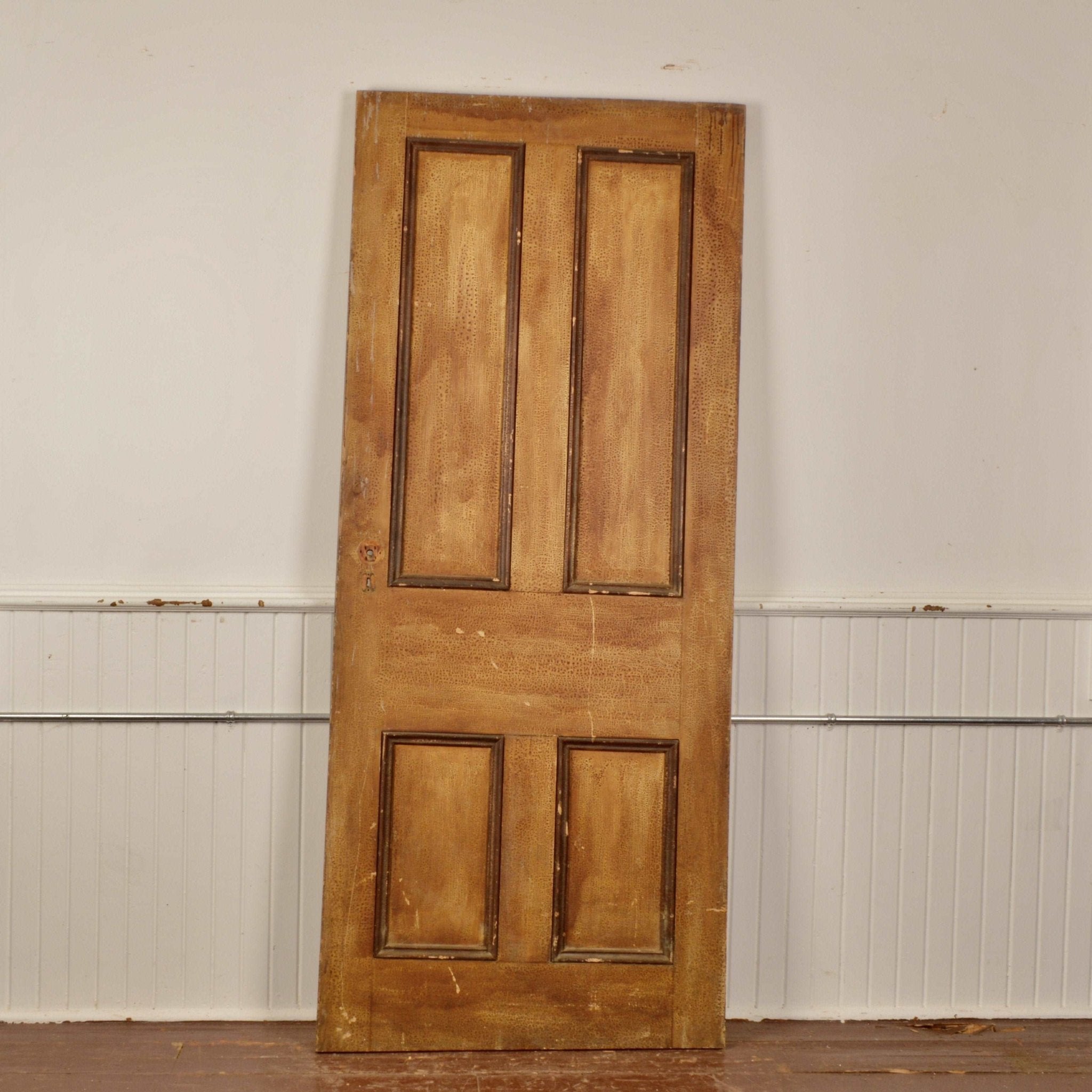 1850s 4 Panel DoorWith Original Paint - Salvage-Garden