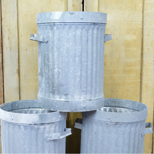 1960's Heavy Duty Galvanized Containers With Lids - Salvage-Garden