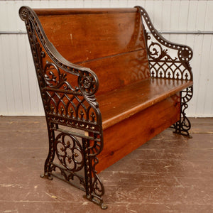 19th Century Church Pews With Cast Iron Ends From Simcoe County - Salvage-Garden